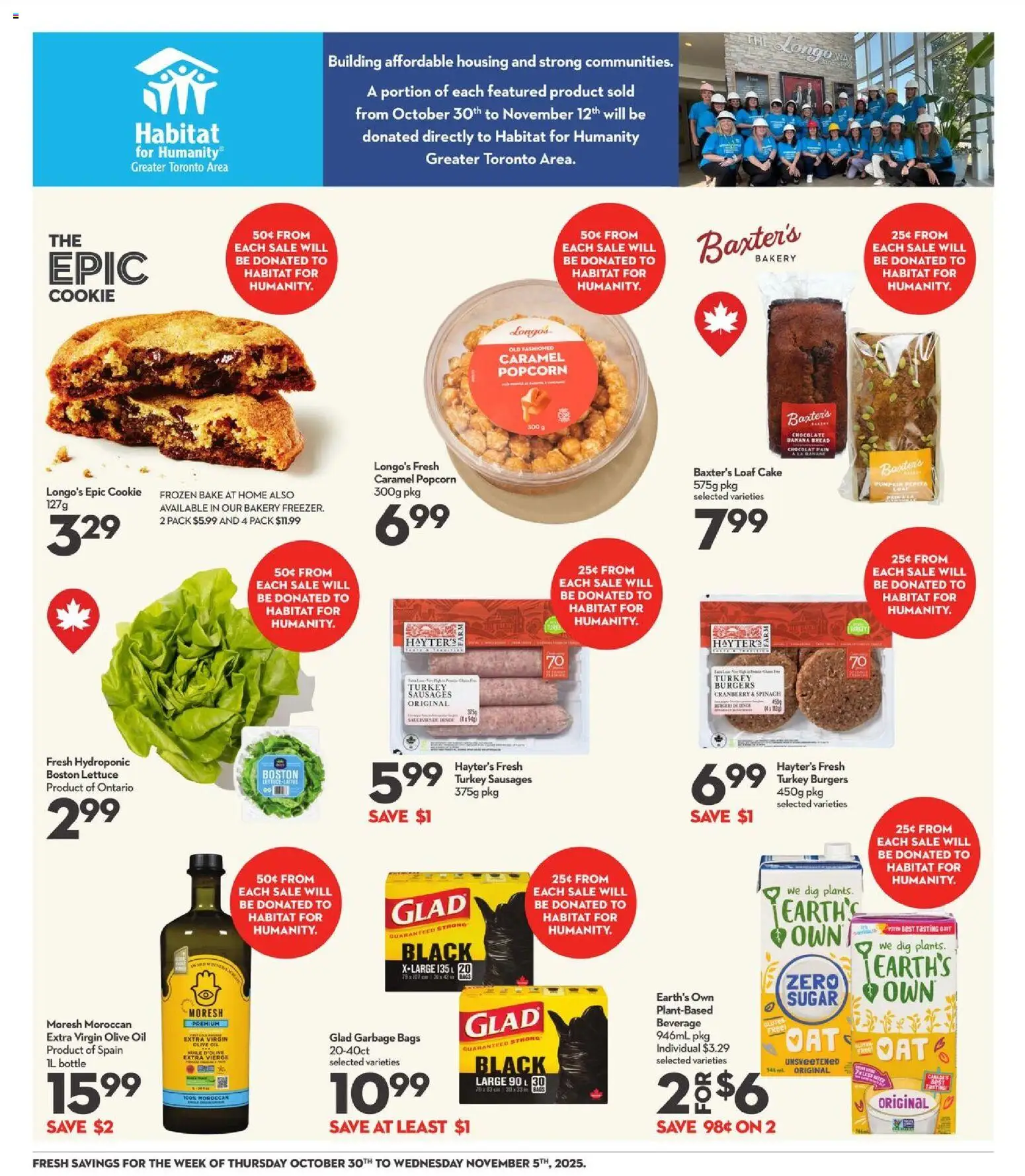 Longo's flyer valid from 30.10.2025 | Page: 11 | Products: Turkey, Oil, Bread, Chocolate