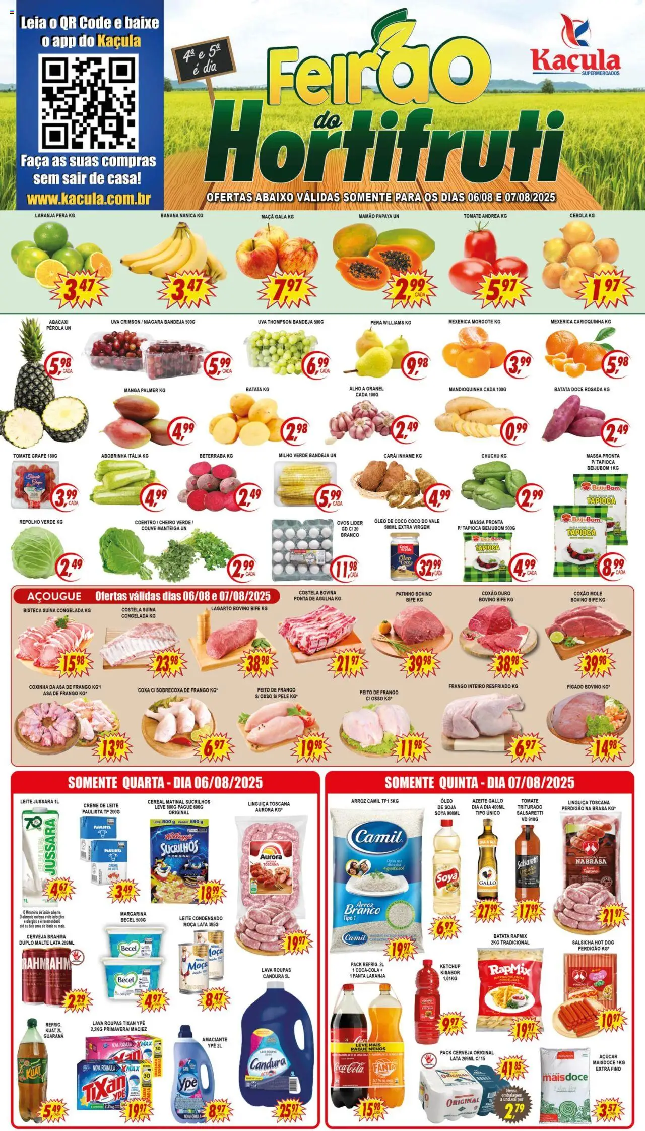 Kaçula Folheto - válido de 06.08.2025 | Página: 1 | Produtos: Beterraba, Cebola, Linguiça, Frango