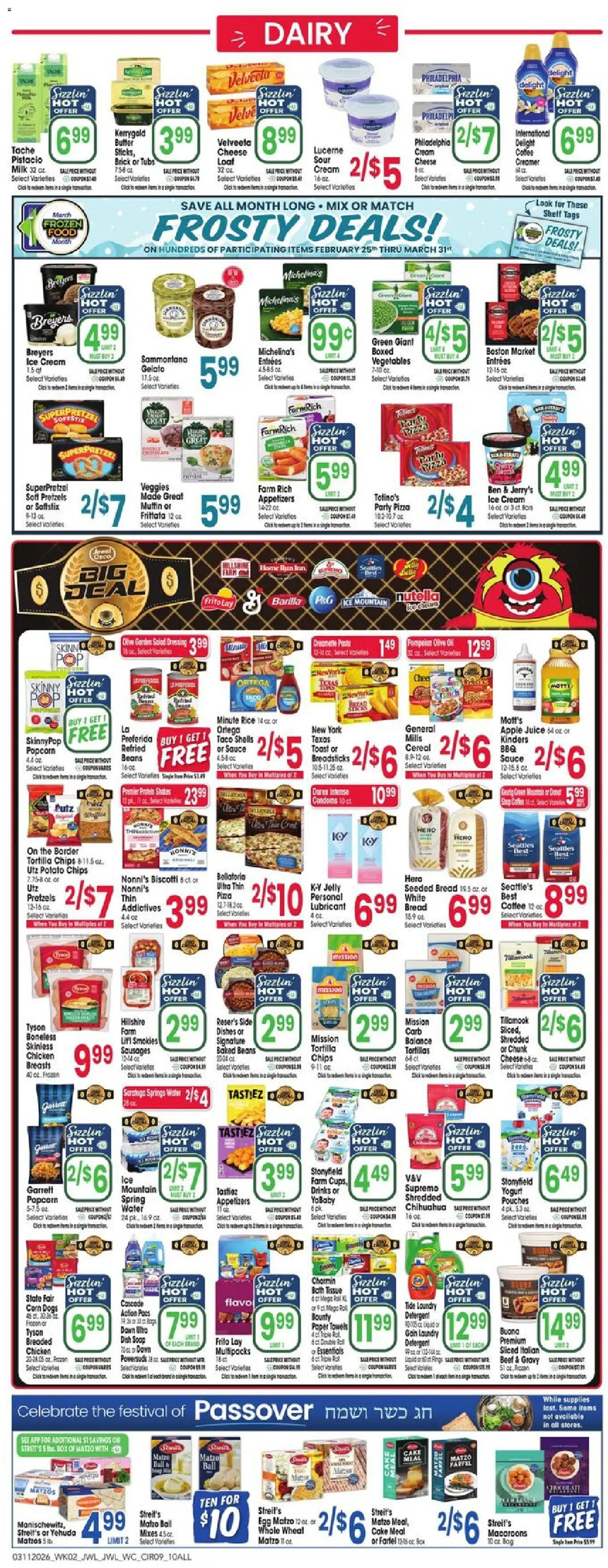 Jewel Osco Weekly Ad - IN - valid from 11.03.2026 | Page: 9 | Products: Cheese, Rice, Salad, Water