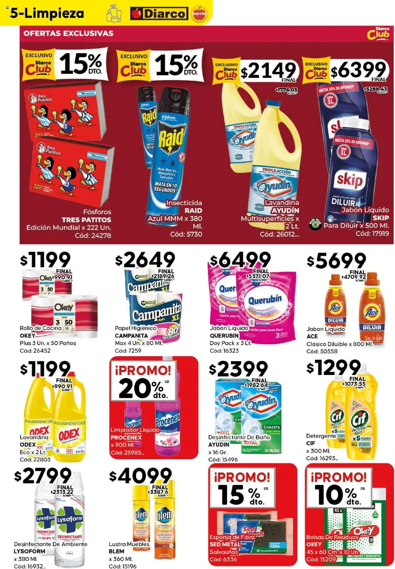 Diarco - Ofertas Diarco Barrio │ válido desde el 08.09.2025 | Página: 5 | Productos: Insecticida, Detergente, Ropa, Limpiador