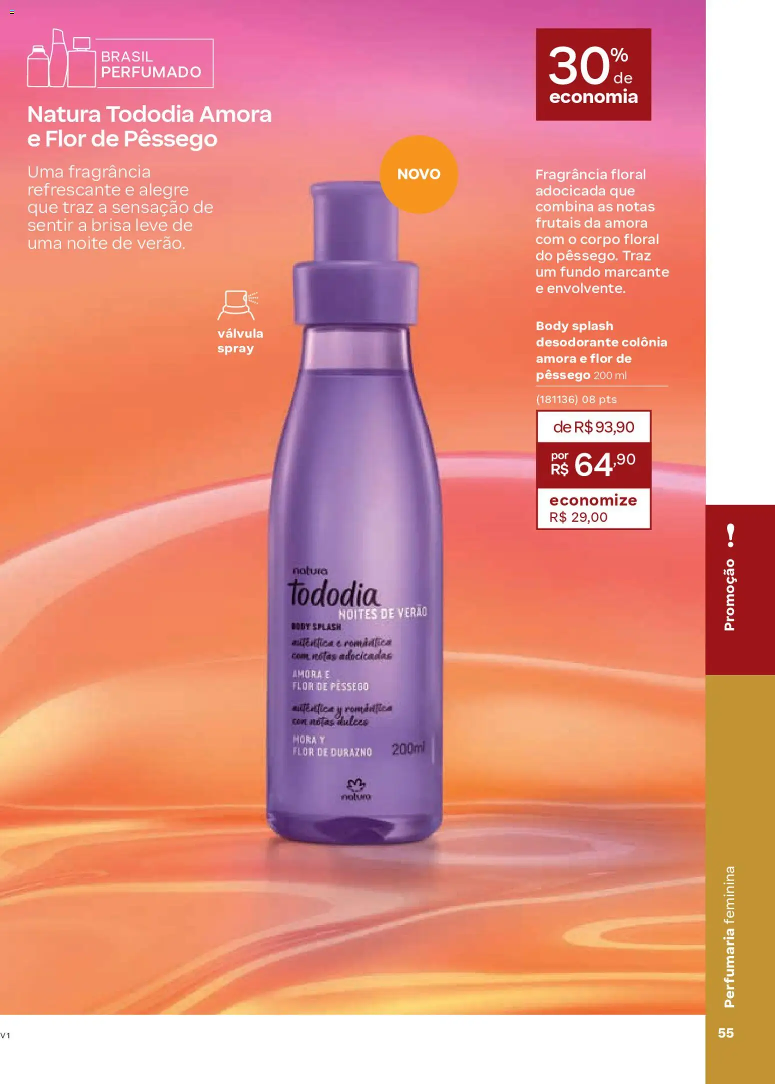 Natura Folheto - válido de 26.12.2025 | Página: 55 | Produtos: Pêssego, Fragrância, Desodorante, Body