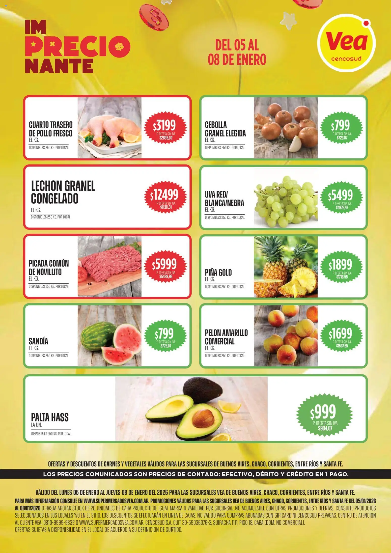 Vea ofertas │ válido desde el 05.01.2026 | Página: 1 | Productos: Cebolla, Sandía, Palta, Uva