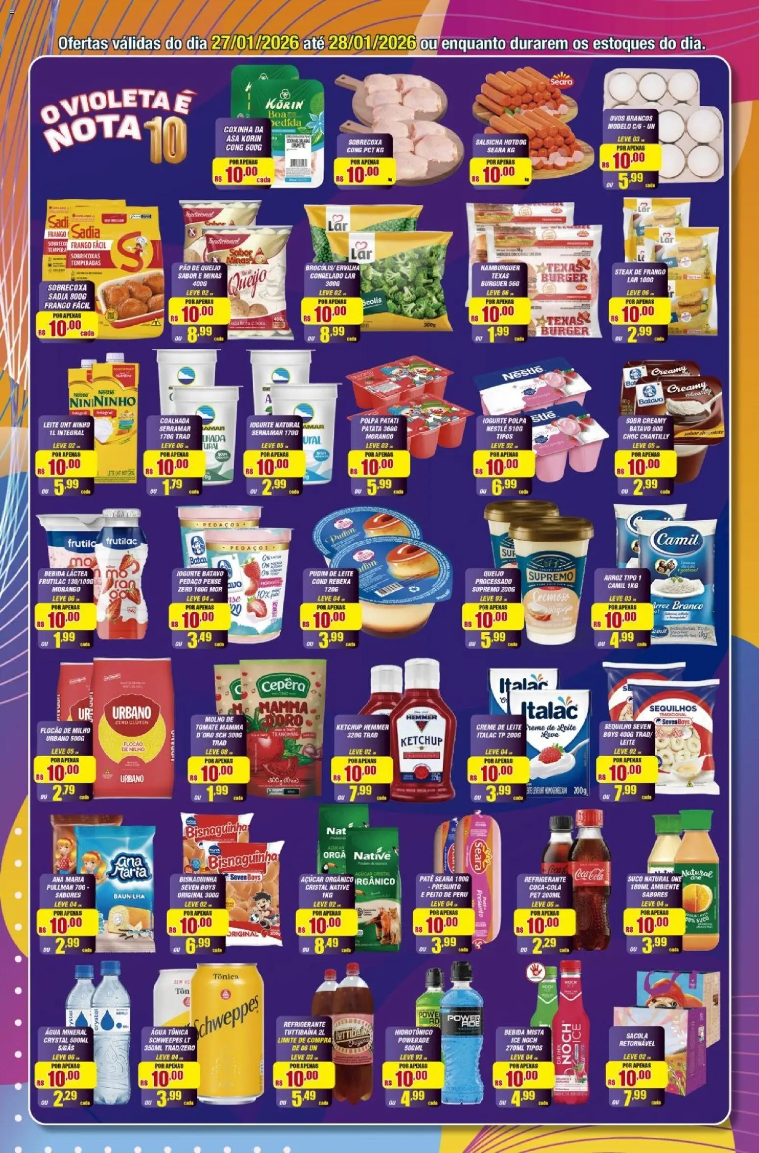 Violeta Supermercados Folheto - válido de 27.01.2026 | Página: 2 | Produtos: Iogurte, Suco, Arroz, Creme de leite