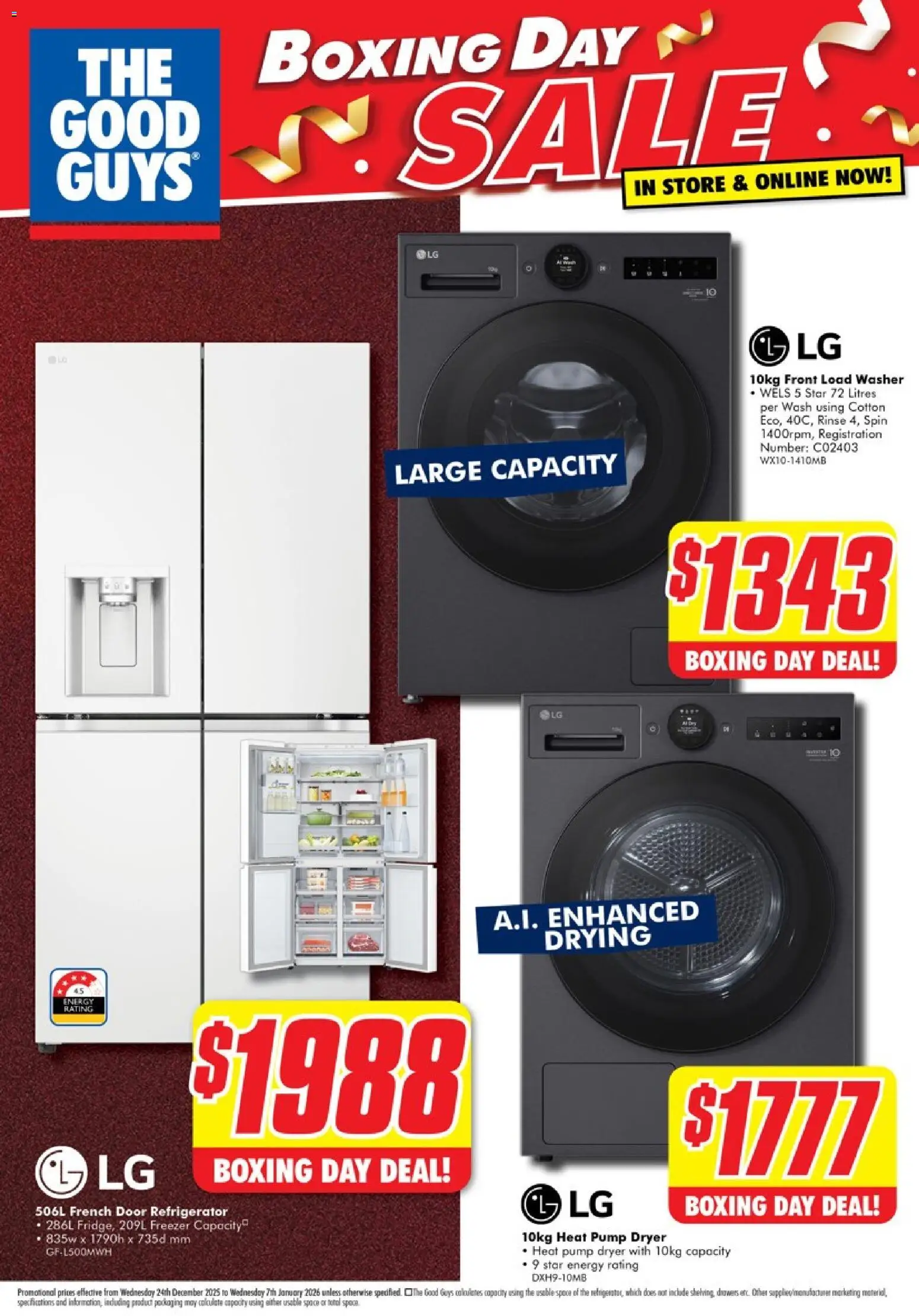 The Good Guys catalogue - valid from 23.12.2025 | Page: 4 | Products: Door, Freezer, Dryer, Washer