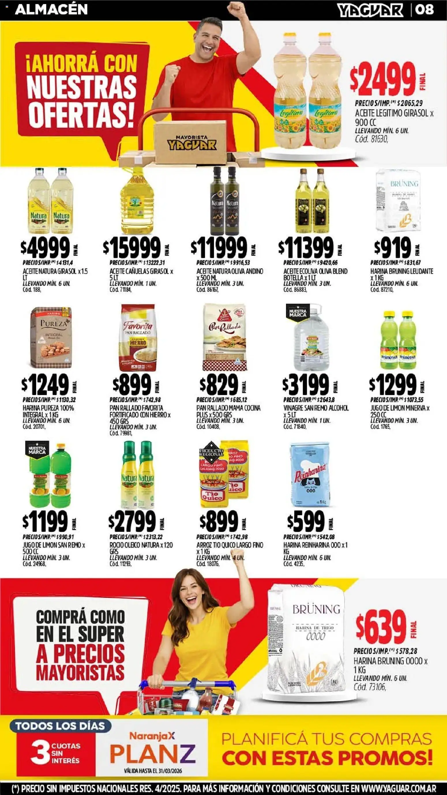 Yaguar - Oferta Semanal Santa Fé │ válido desde el 02.03.2026 | Página: 8 | Productos: Botella, Harina, Limón, Pan