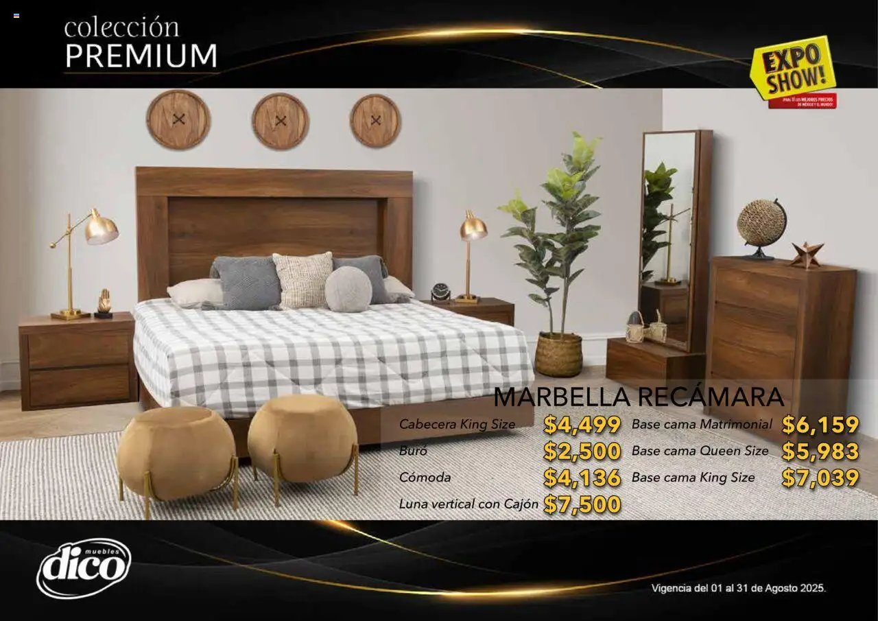 Nuevas ofertas de Muebles Dico válidas en toda la República Mexicana desde el 01.08.2025. ¡Encuentra las mejores ofertas en Muebles Dico - Catálogo Expo Show Premium Agosto! | Página: 46 | Productos: Cabecera, Cama, Buró