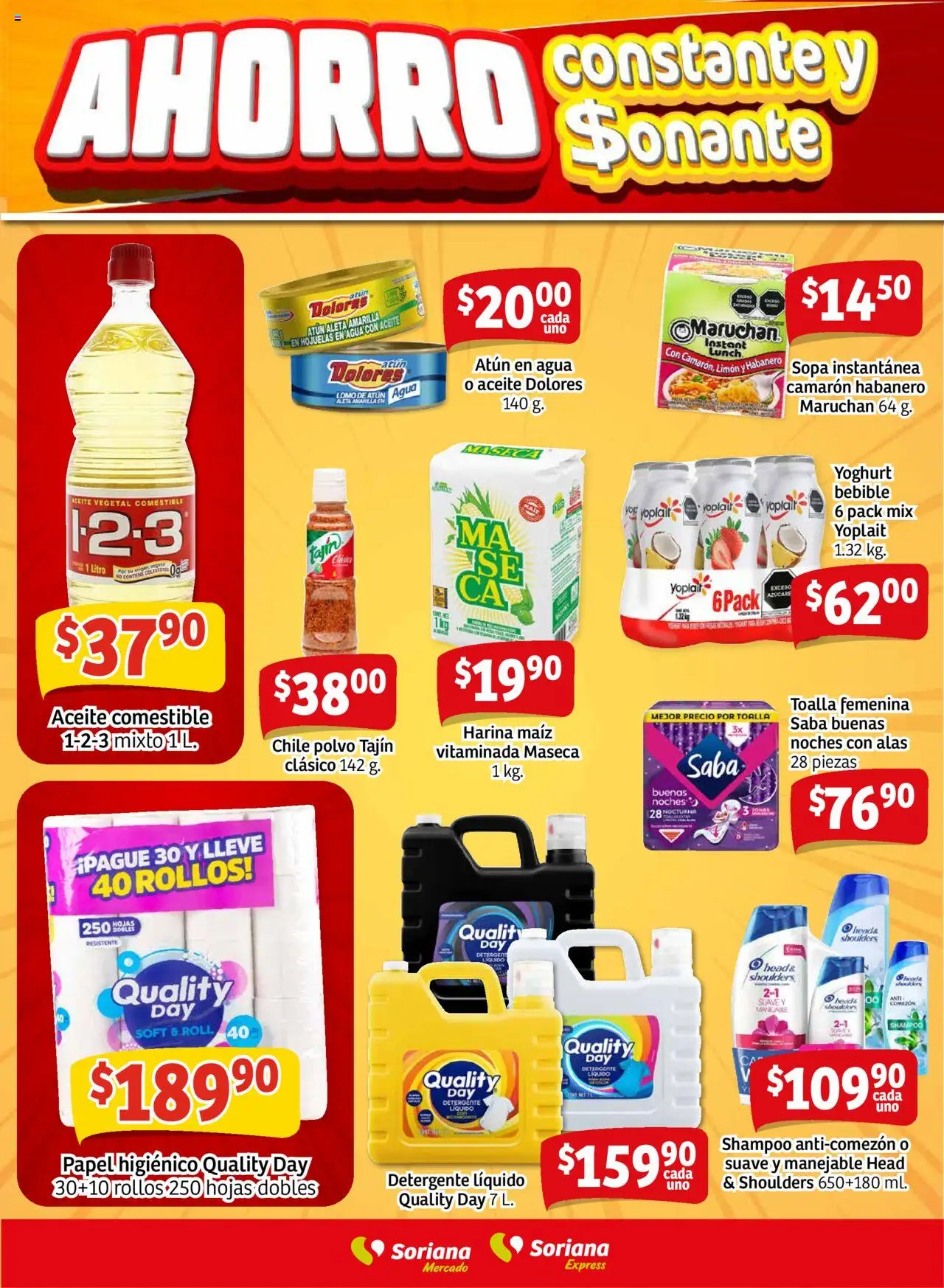 Nuevas ofertas de Soriana válidas en toda la República Mexicana desde el 21.08.2025. ¡Encuentra las mejores ofertas en Soriana - Fin de Semana Mercado: Ags, Nay, Jal, Qro, Col, Mich, Gto, Hgo, Tlax, Mor, Pue, Gro, Oax, Edo. de Mex, CDMX, Zac y SLP! | Página: 7 | Productos: Sopa, Agua, Limón, Papel higiénico
