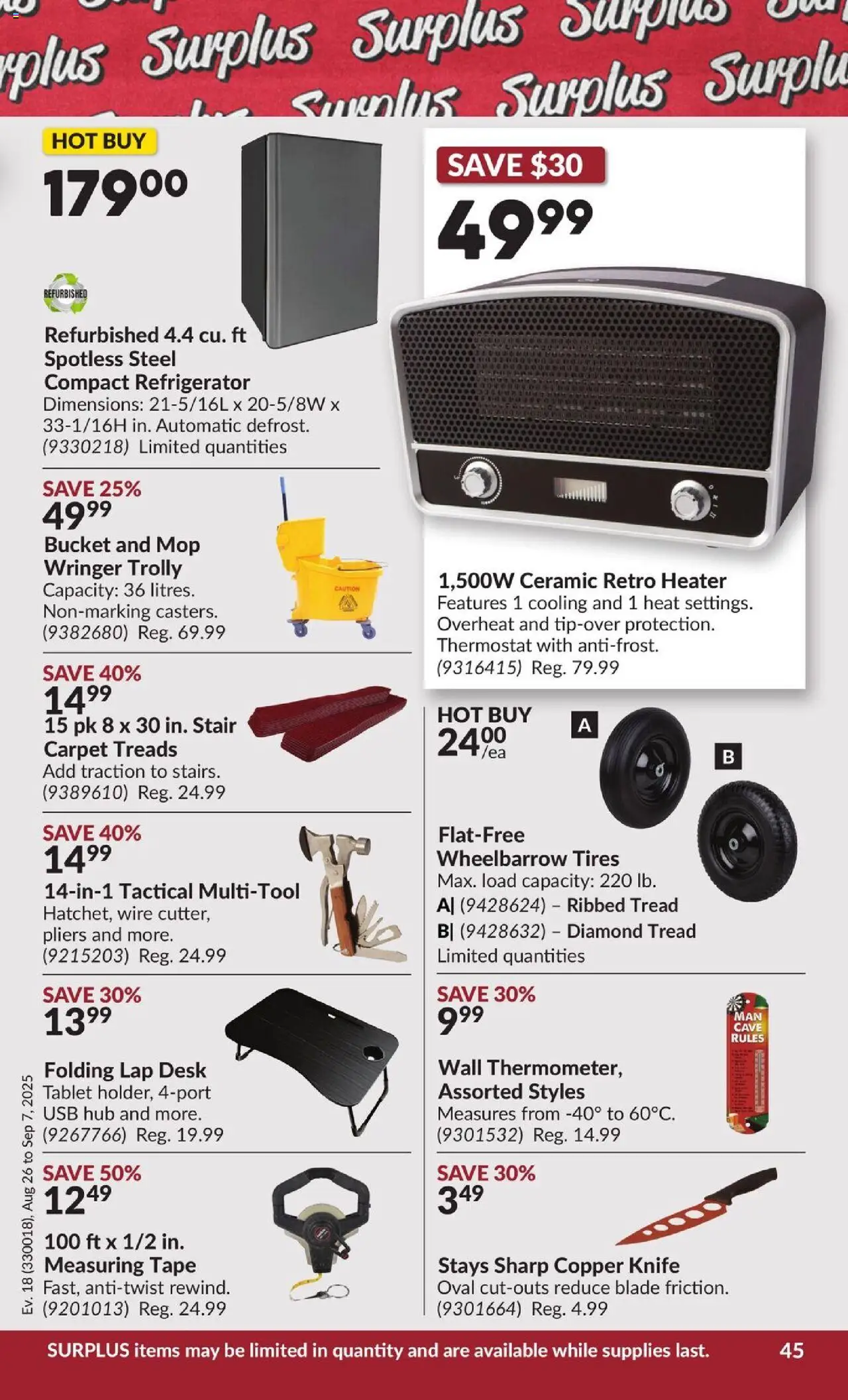 Princess Auto flyer valid from 26.08.2025 | Page: 51 | Products: Tablet, Refrigerator, Carpet