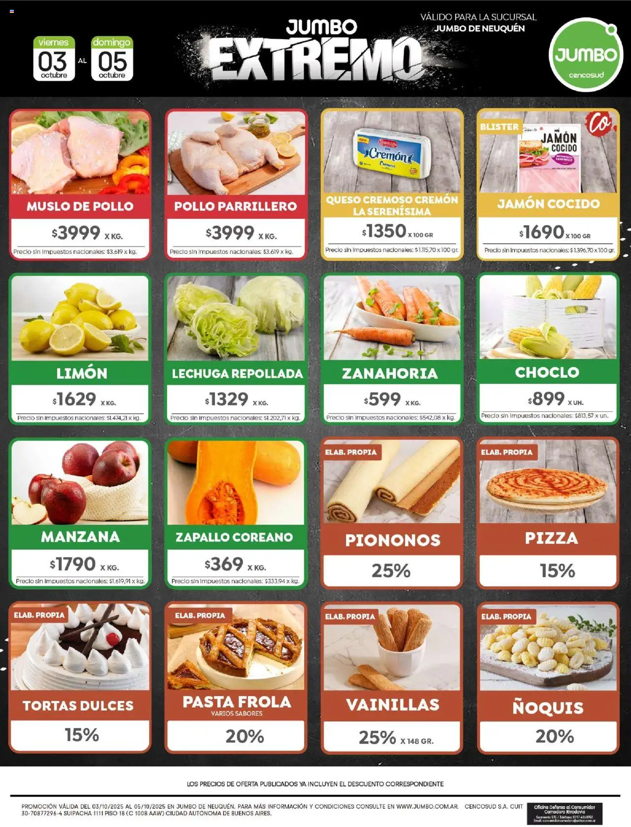 Jumbo - Ofertas | Neuquén │ válido desde el 03.10.2025 | Página: 7 | Productos: Lechuga, Pizza, Pasta, Zanahoria