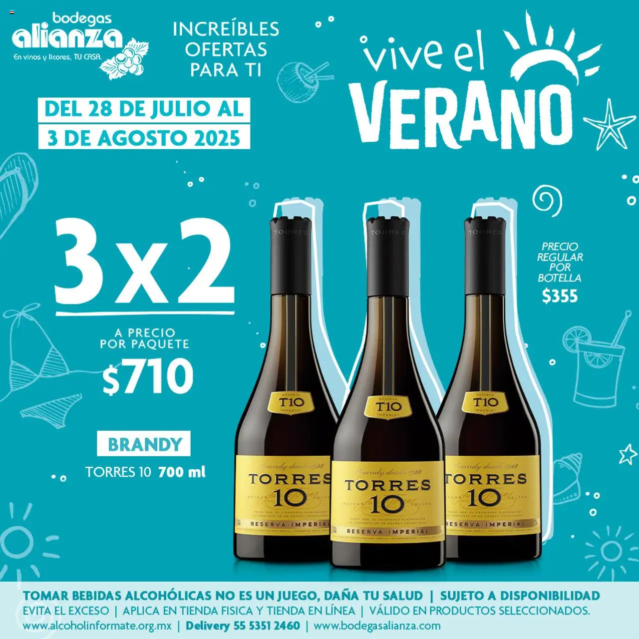Nuevas ofertas de Bodegas Alianza válidas en toda la República Mexicana desde el 28.07.2025. ¡Encuentra las mejores ofertas en Bodegas Alianza - Catálogo Vive El Verano! | Página: 1 | Productos: Botella