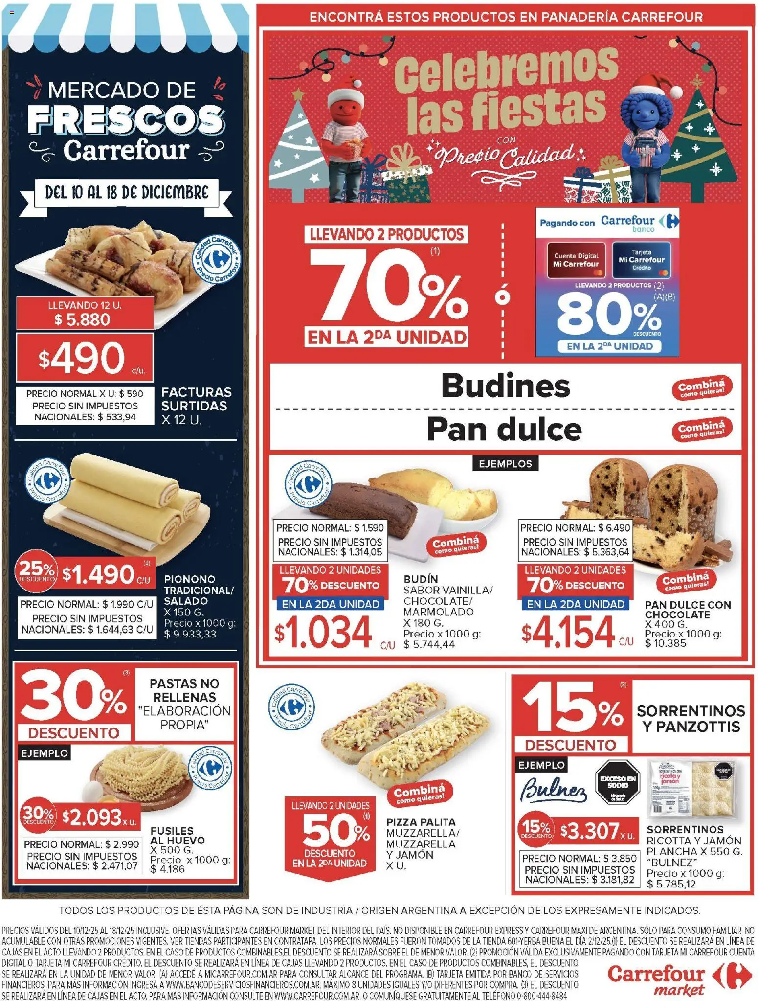 Carrefour Market catálogo │ válido desde el 10.12.2025 | Página: 16 | Productos: Muzzarella, Pan, Jamón, Pizza