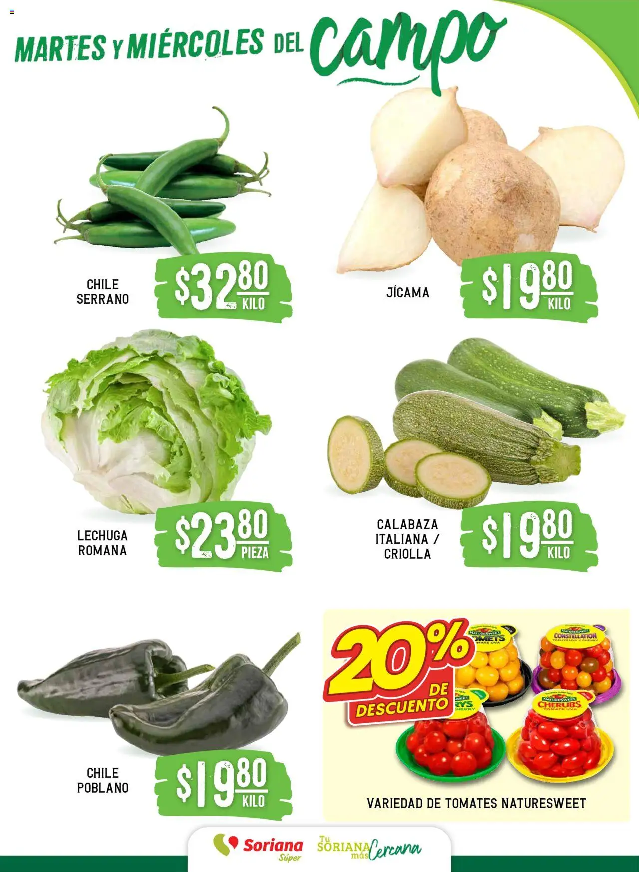 Nuevas ofertas de Soriana válidas en toda la República Mexicana desde el 19.08.2025. ¡Encuentra las mejores ofertas en Soriana - Martes y Miércoles del Campo Súper: Saltillo! | Página: 3 | Productos: Lechuga, Tomates