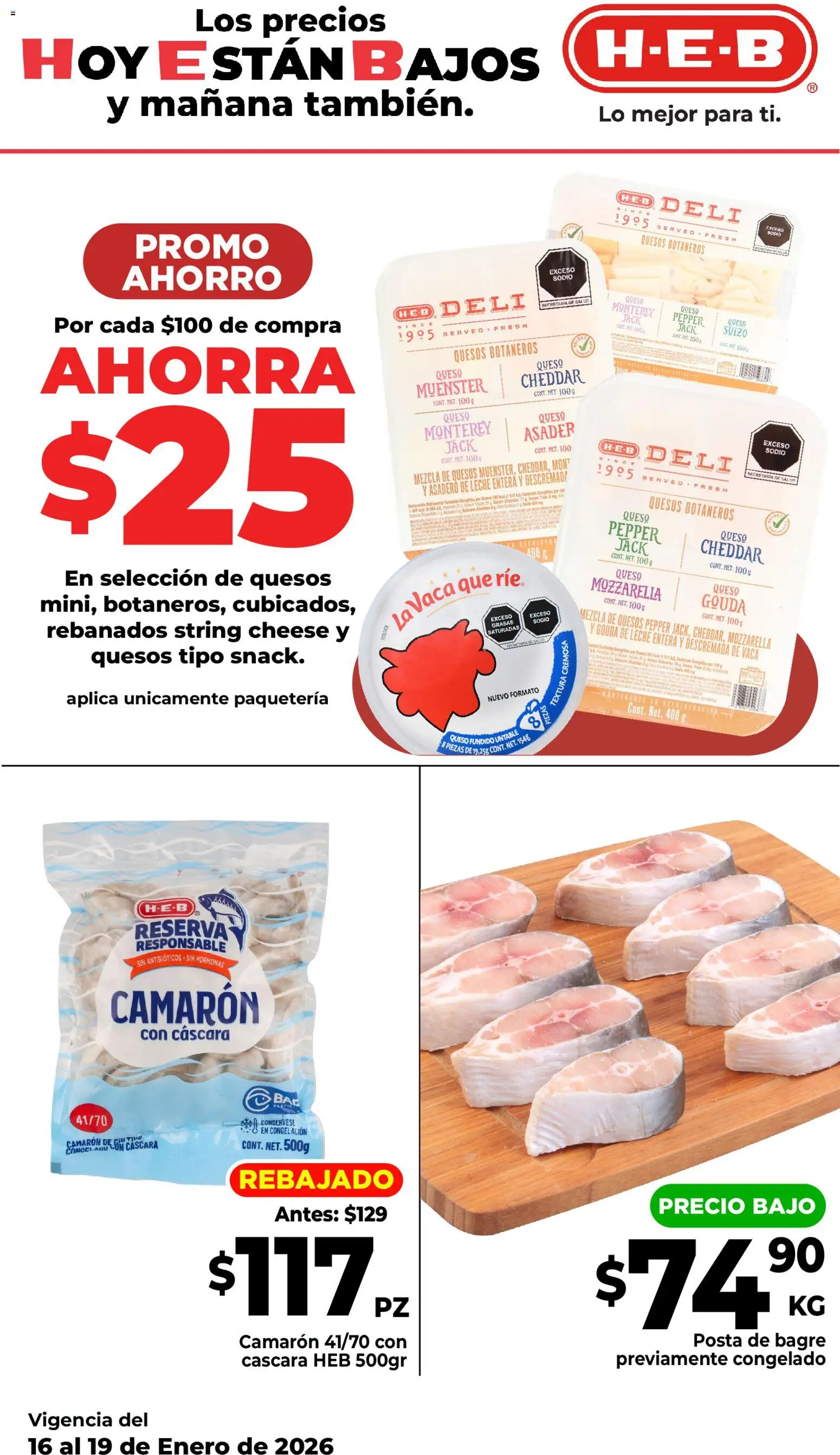 Nuevas ofertas de H-E-B válidas en toda la República Mexicana desde el 16.01.2026. ¡Encuentra las mejores ofertas en H-E-B folleto! | Página: 10 | Productos: Leche, Queso