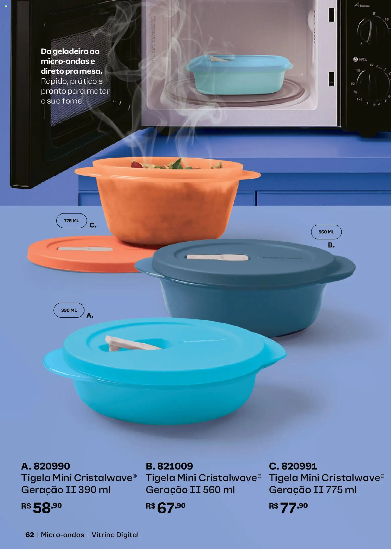 Tupperware Folheto - válido de 01.05.2026 | Página: 62 | Produtos: Geladeira, Microondas, Tigela