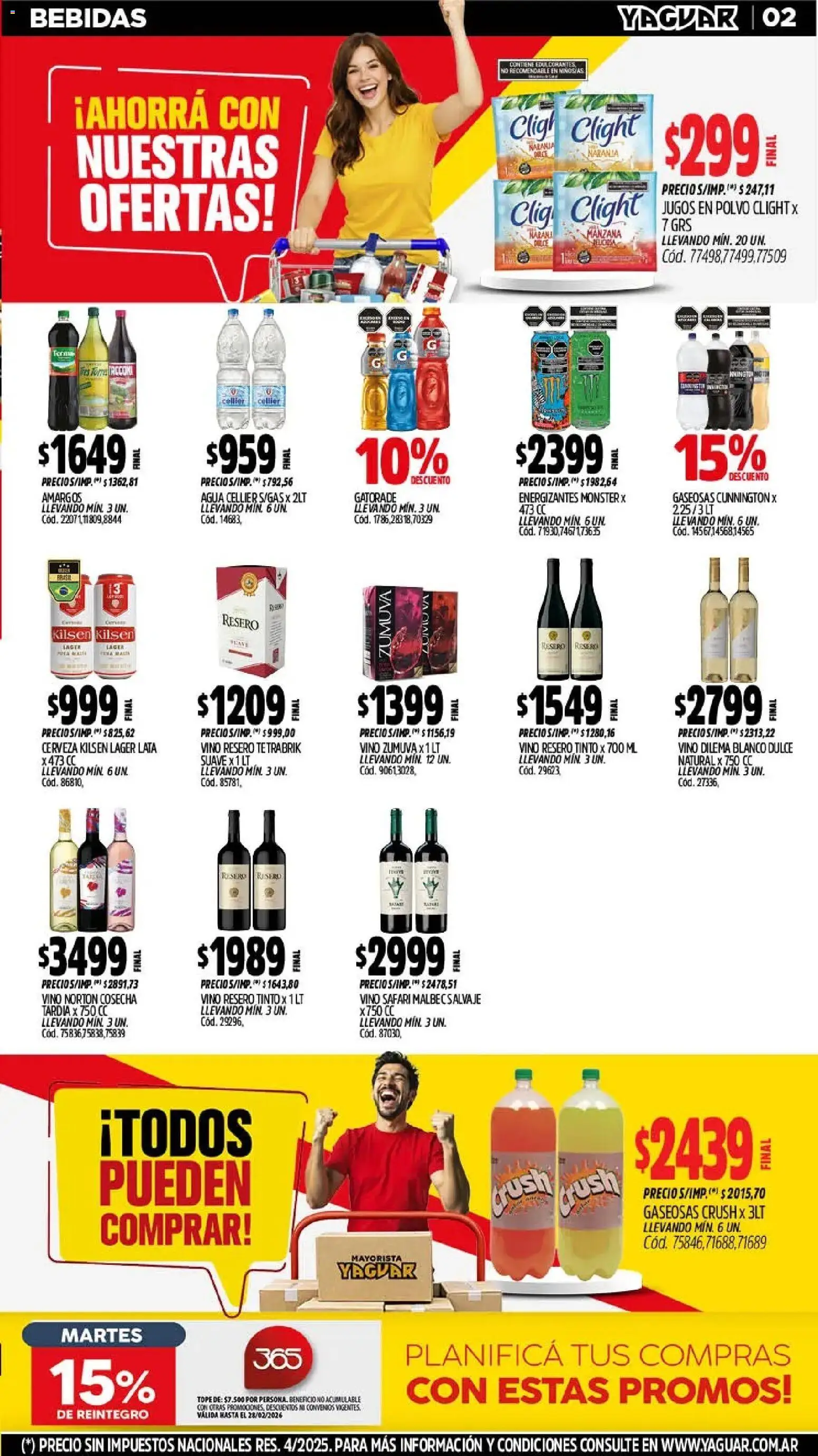 Yaguar - Oferta Semanal Chaco │ válido desde el 23.02.2026 | Página: 2 | Productos: Manzana, Agua, Vino, Cerveza
