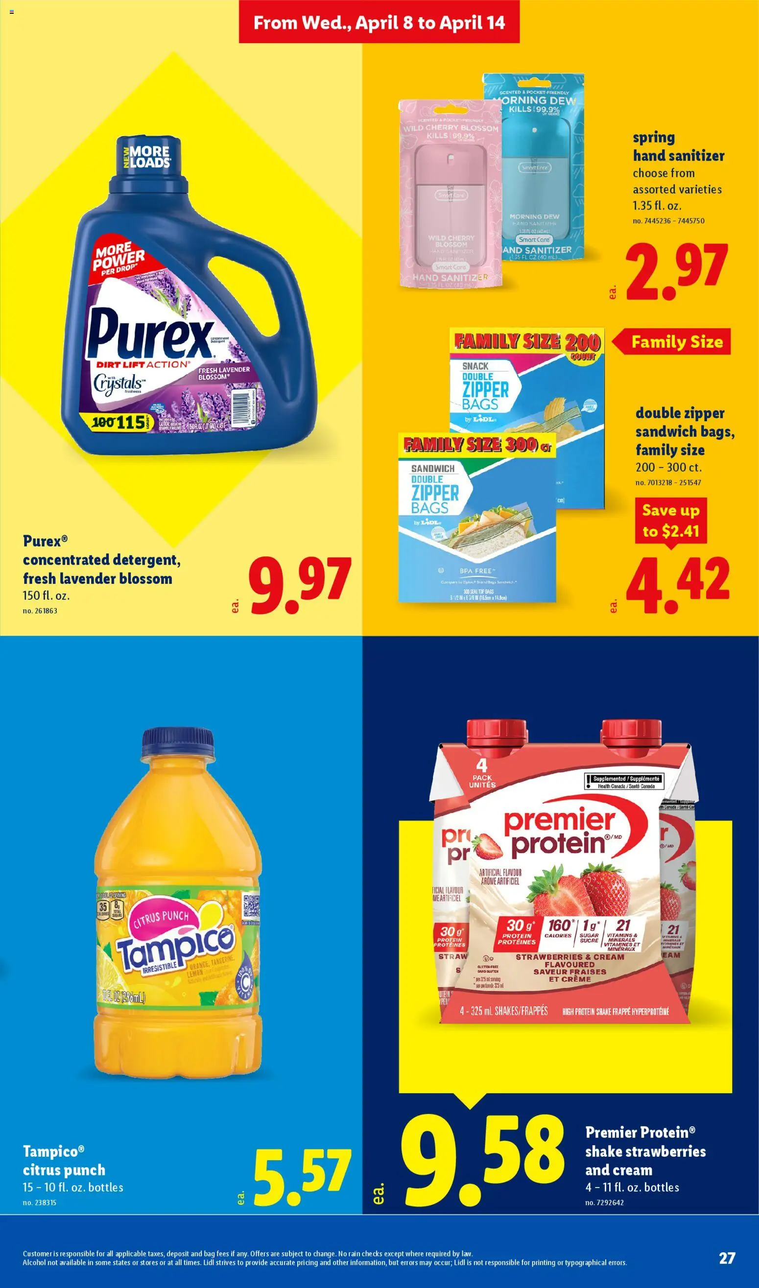 Lidl Weekly Ad - valid from 08.04.2026 | Page: 27 | Products: Cream, Sugar, Lemon, Bag