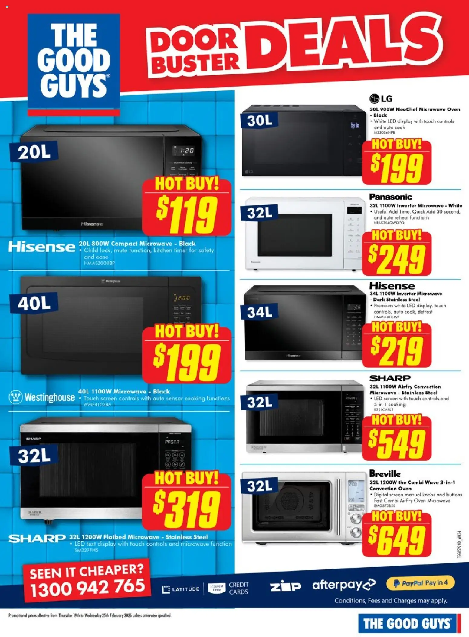 The Good Guys catalogue - valid from 18.02.2026 | Page: 10 | Products: Oven, Microwave, Timer, Screen