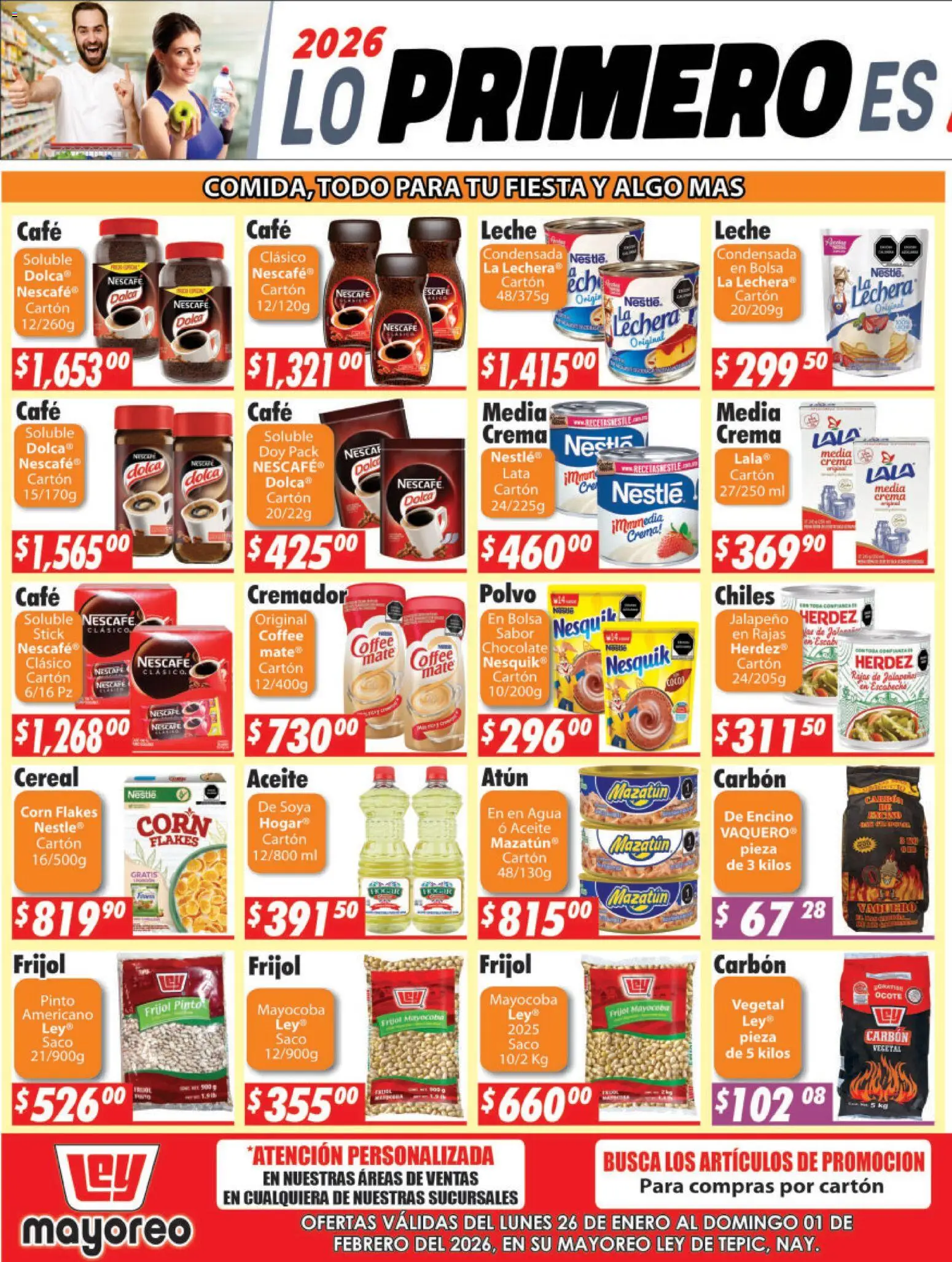 Nuevas ofertas de Casa Ley válidas en toda la República Mexicana desde el 26.01.2026. ¡Encuentra las mejores ofertas en Casa Ley folleto Tepic! | Página: 3 | Productos: Agua, Aceite, Chocolate, Mate