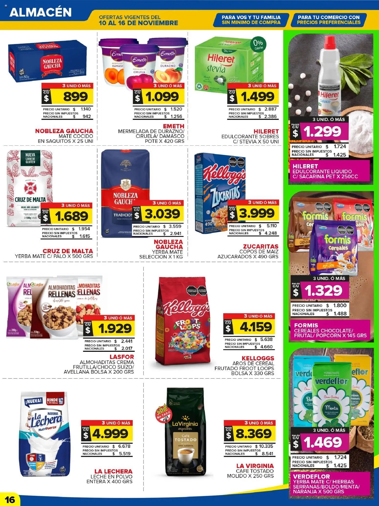 Carrefour Maxi catálogo │ válido desde el 10.11.2025 | Página: 18 | Productos: Aros, Yerba, Edulcorante, Leche