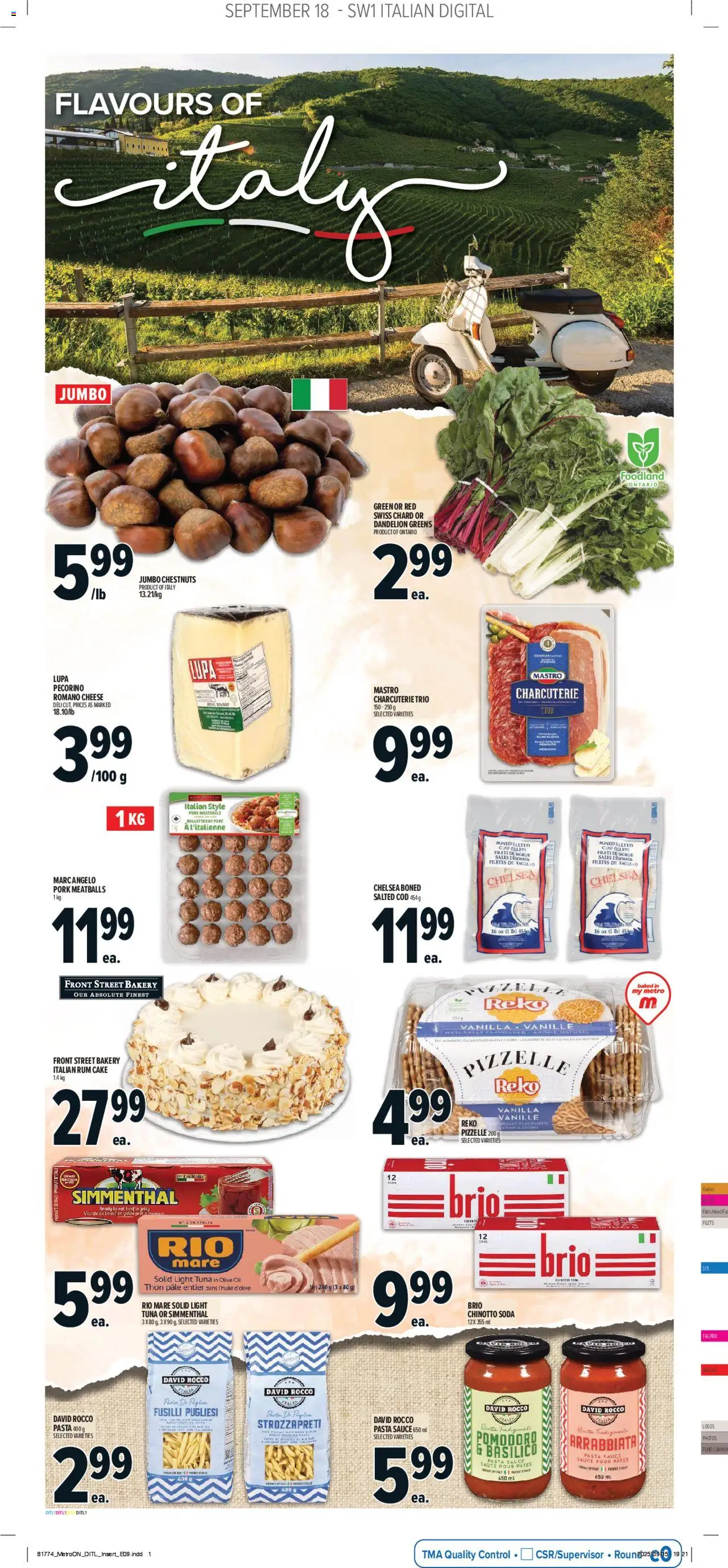 Metro flyer valid from 18.09.2025 | Page: 9 | Products: Beef, Pasta, Cheese, Pork