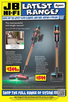 Preview of JB Hi-Fi Dyson Latest Range - valid from 09.04.2026