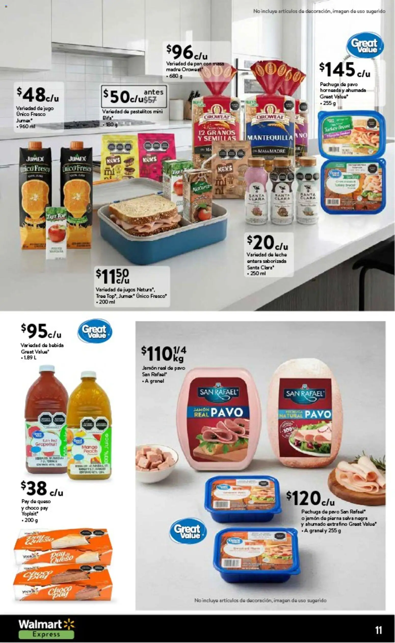Nuevas ofertas de Walmart Express válidas en toda la República Mexicana desde el 12.02.2026. ¡Encuentra las mejores ofertas en Walmart Express folleto La frescura de temporada a precios bajos! | Página: 11 | Productos: Mantequilla, Mango, Pan, Top