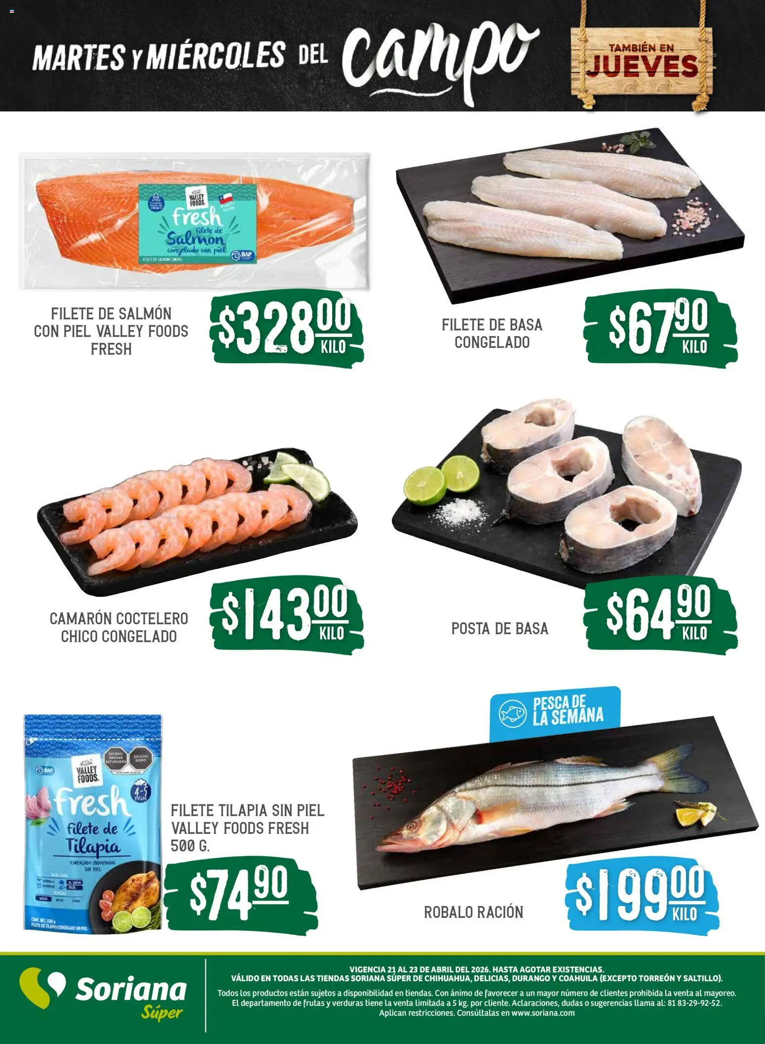 Nuevas ofertas de Soriana válidas en toda la República Mexicana desde el 21.04.2026. ¡Encuentra las mejores ofertas en Soriana Martes y Miércoles del Campo Súper: Chih, Delicias, Dur y Coah (excepto Saltillo)! | Página: 5