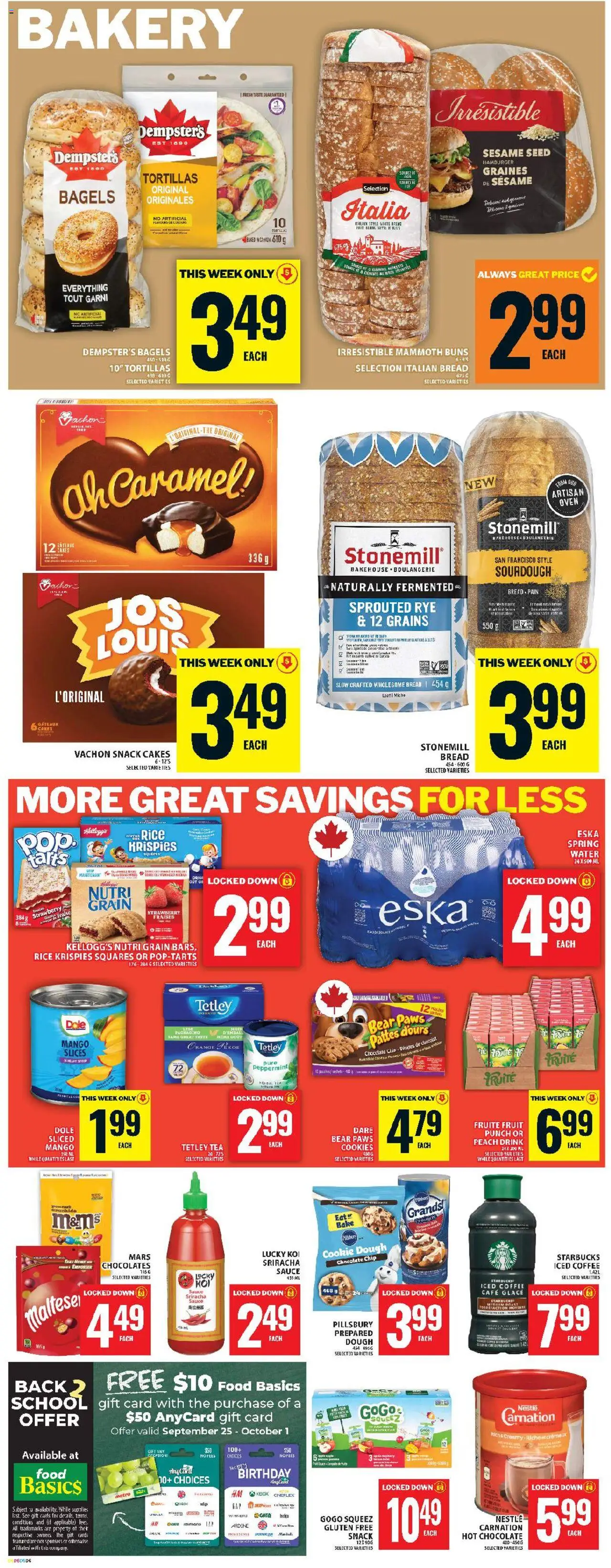 Food Basics flyer valid from 25.09.2025 | Page: 8 | Products: Cookies, Bakery, Coffee, Chocolate