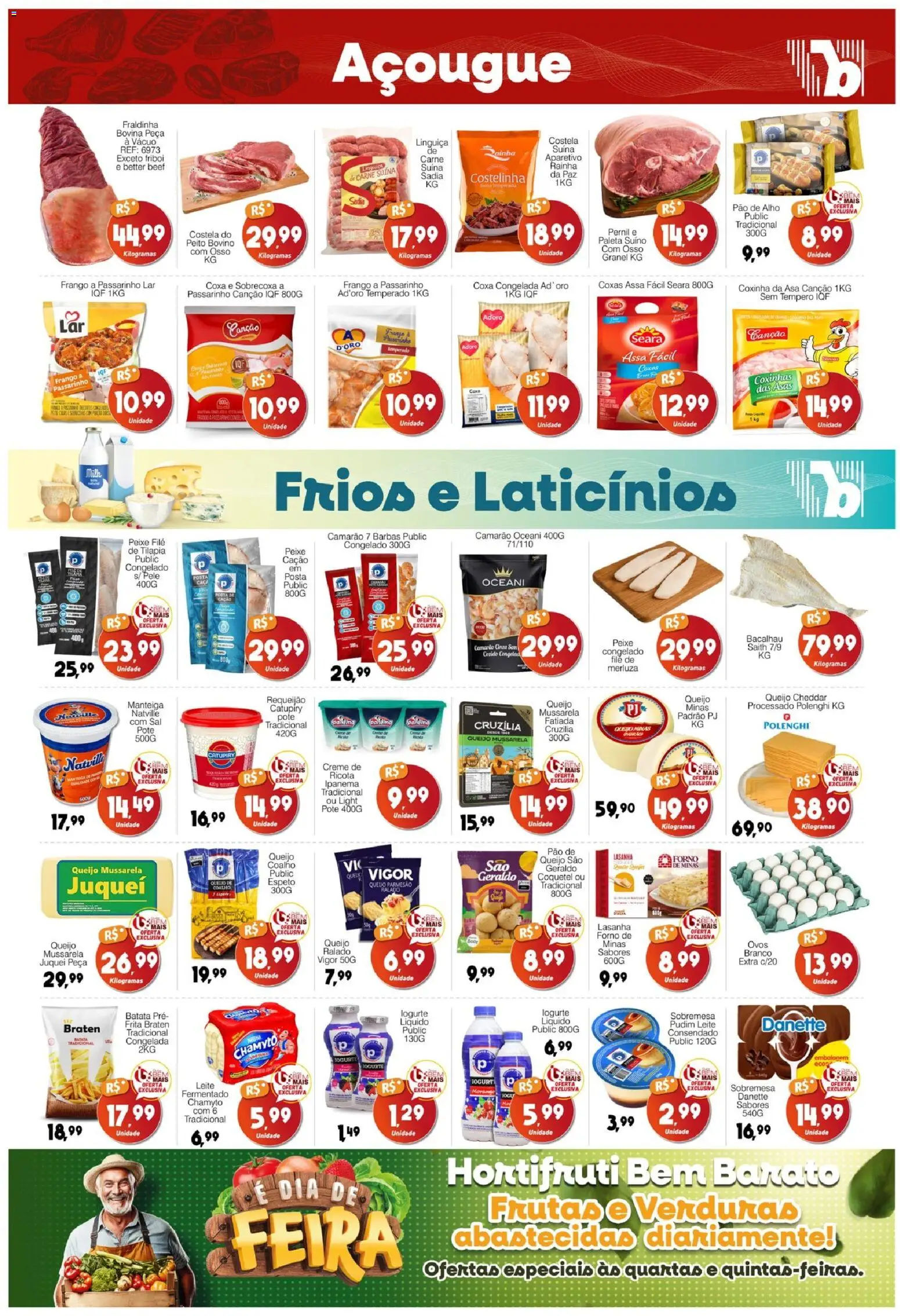 Supermercado Bem Barato Folheto - válido de 10.03.2026 | Página: 3 | Produtos: Bacalhau, Iogurte, Catupiry, Batata