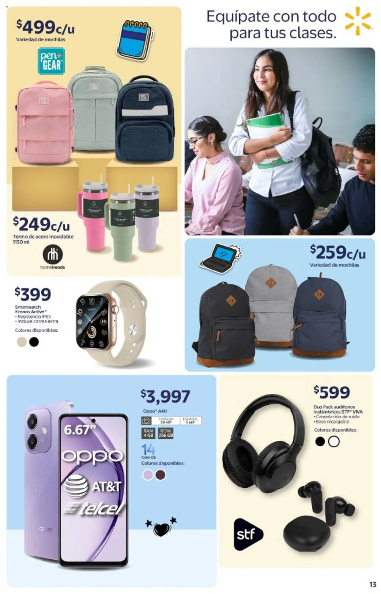 Nuevas ofertas de Walmart válidas en toda la República Mexicana desde el 20.08.2025. ¡Encuentra las mejores ofertas en Walmart - Folleto Regreso a Clases! | Página: 13 | Productos: Audífonos, Termo
