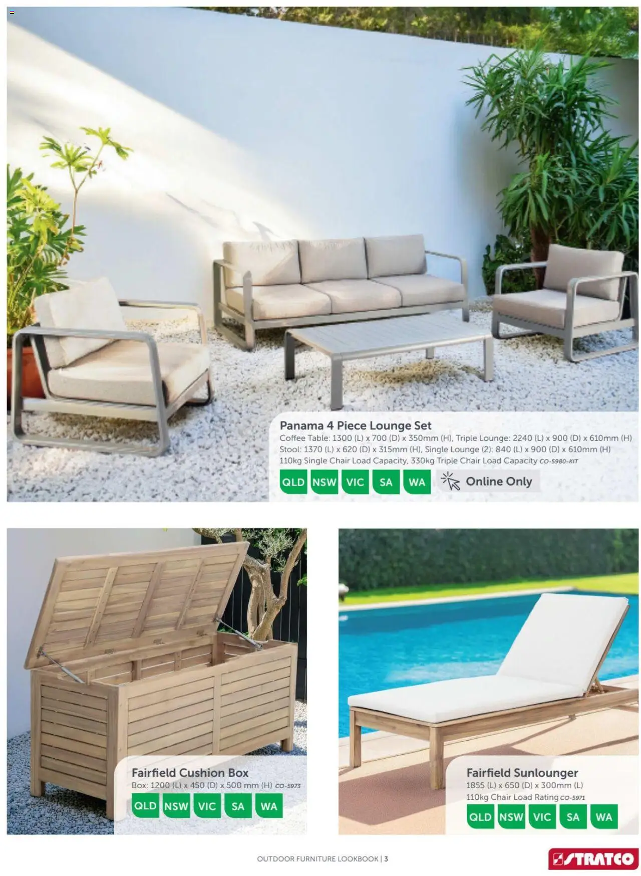 Stratco catalogue - valid from 18.09.2024 | Page: 3 | Products: Chair, Cushion, Box, Coffee