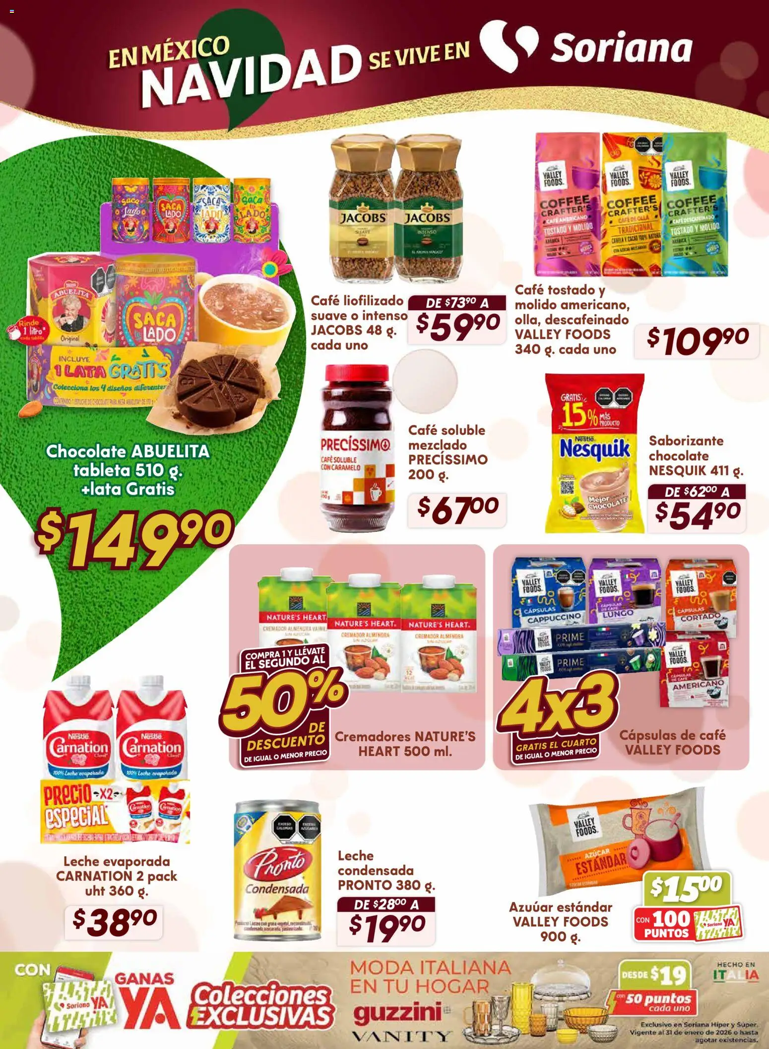 Nuevas ofertas de Soriana válidas en toda la República Mexicana desde el 13.11.2025. ¡Encuentra las mejores ofertas en Soriana - Preciazazaso Súper: Camp, Chia, Oax, Q. Roo, Tab, Yuc! | Página: 10 | Productos: Azúcar, Leche, Café, Almendra