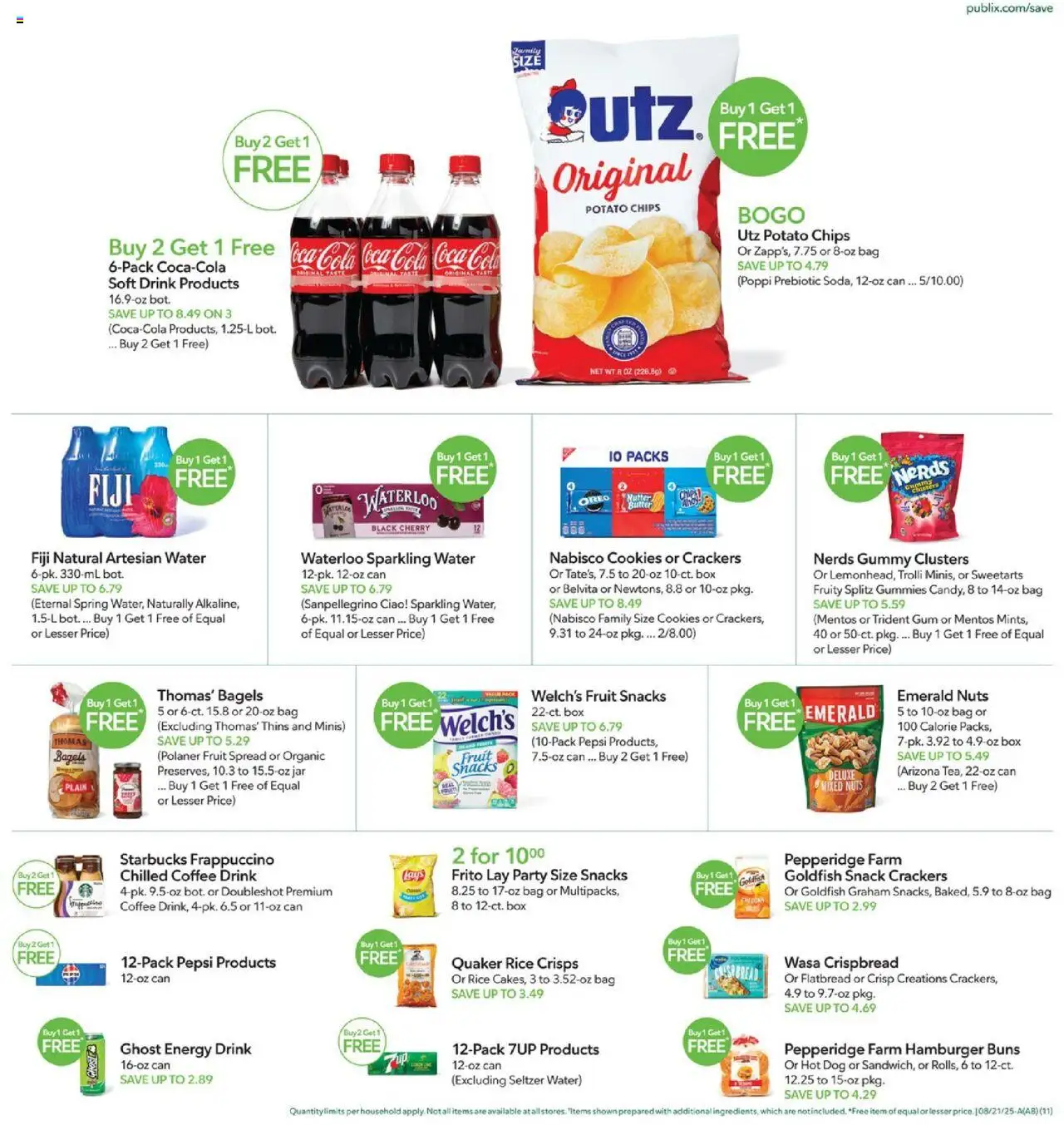 Publix Weekly Ad - valid from 20.08.2025 | Page: 11 | Products: Box, Cookies, Water, Bag