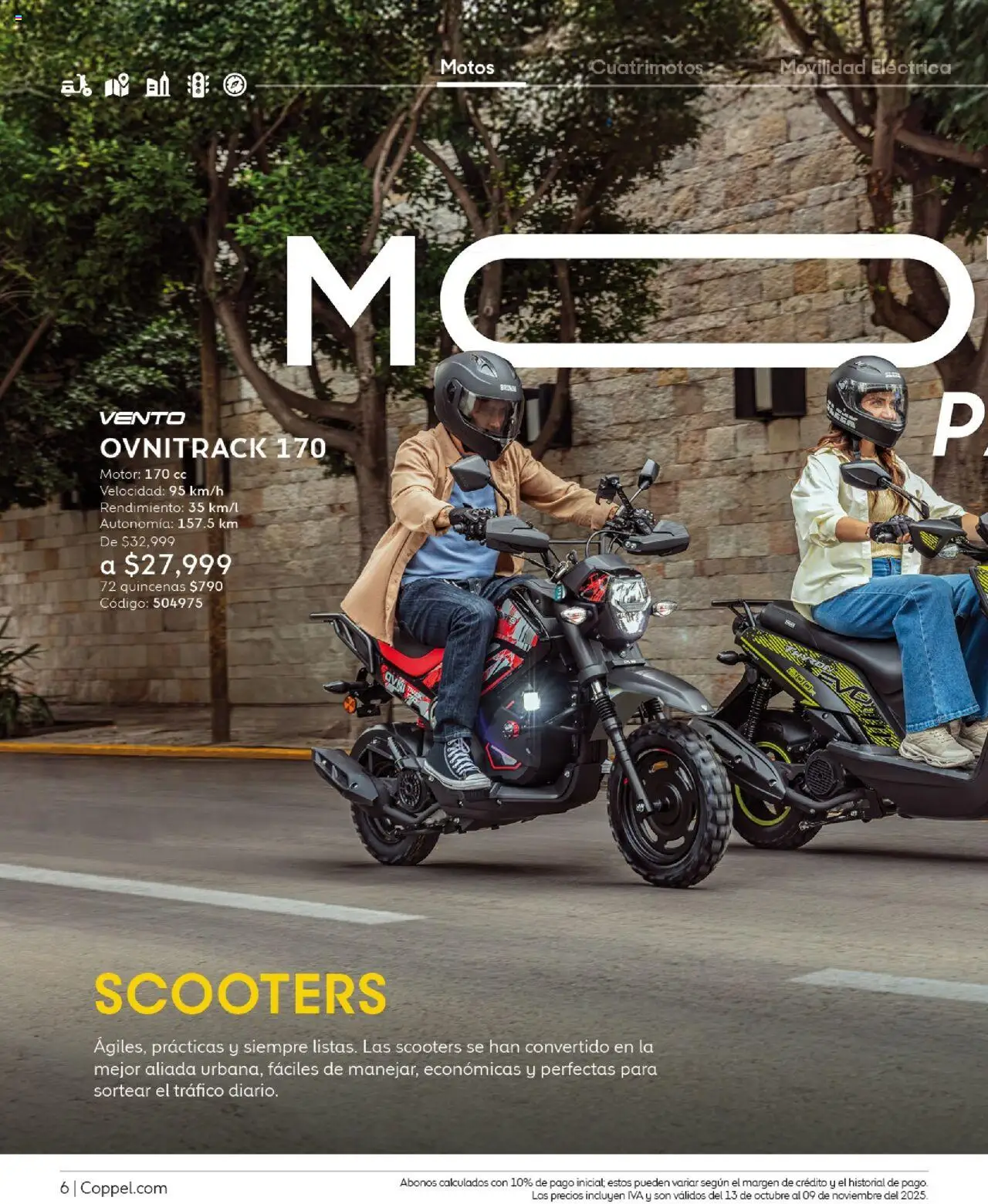 Nuevas ofertas de Coppel válidas en toda la República Mexicana desde el 01.10.2025. ¡Encuentra las mejores ofertas en Coppel - Catálogo Motos! | Página: 6