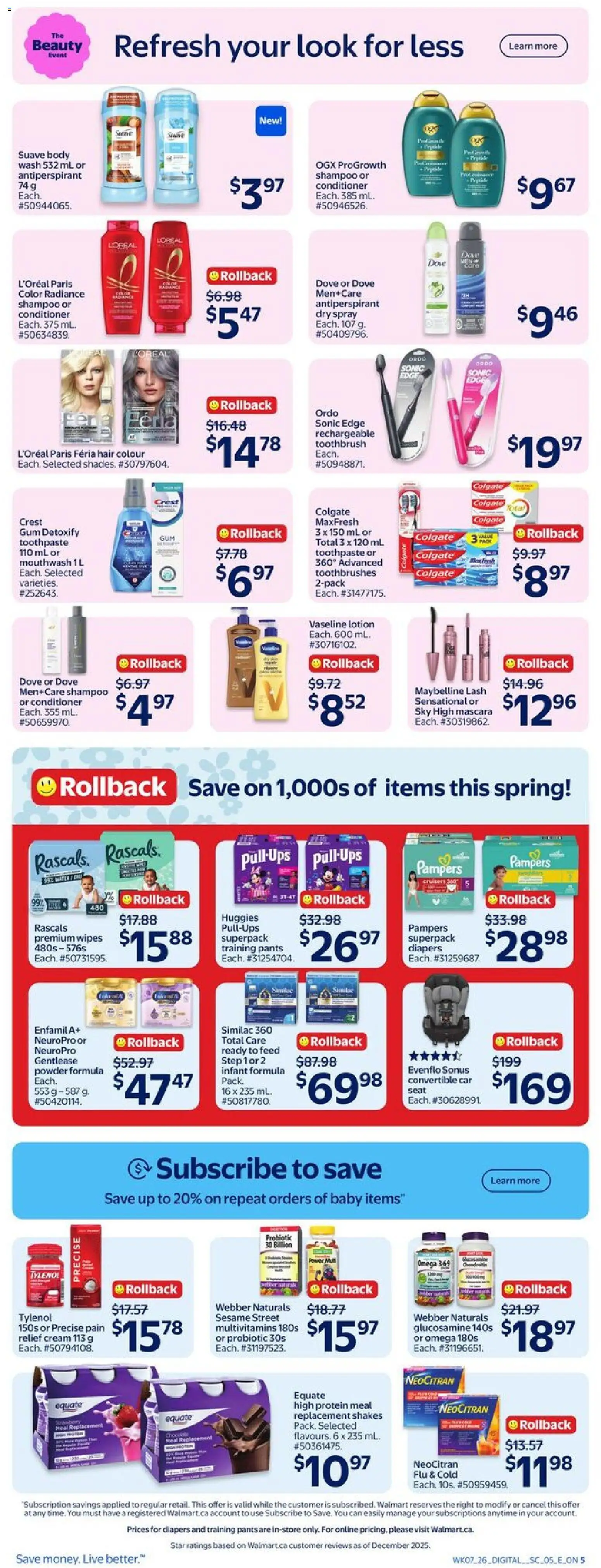 Walmart flyer valid from 12.03.2026 | Page: 9 | Products: Conditioner, Body wash, Toothpaste, Pants