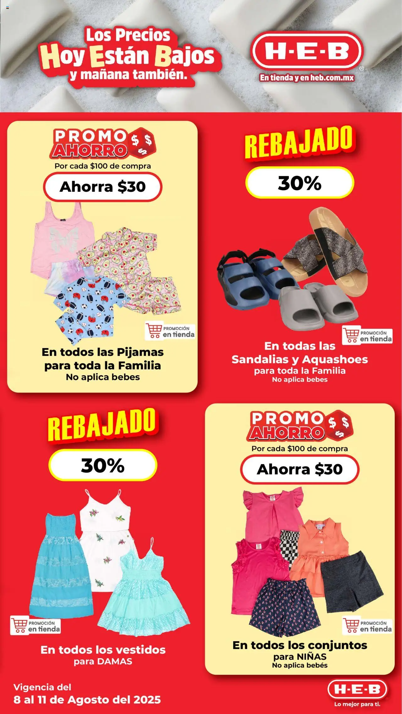 Nuevas ofertas de H-E-B válidas en toda la República Mexicana desde el 08.08.2025. ¡Encuentra las mejores ofertas en H-E-B folleto! | Página: 19 | Productos: Sandalias