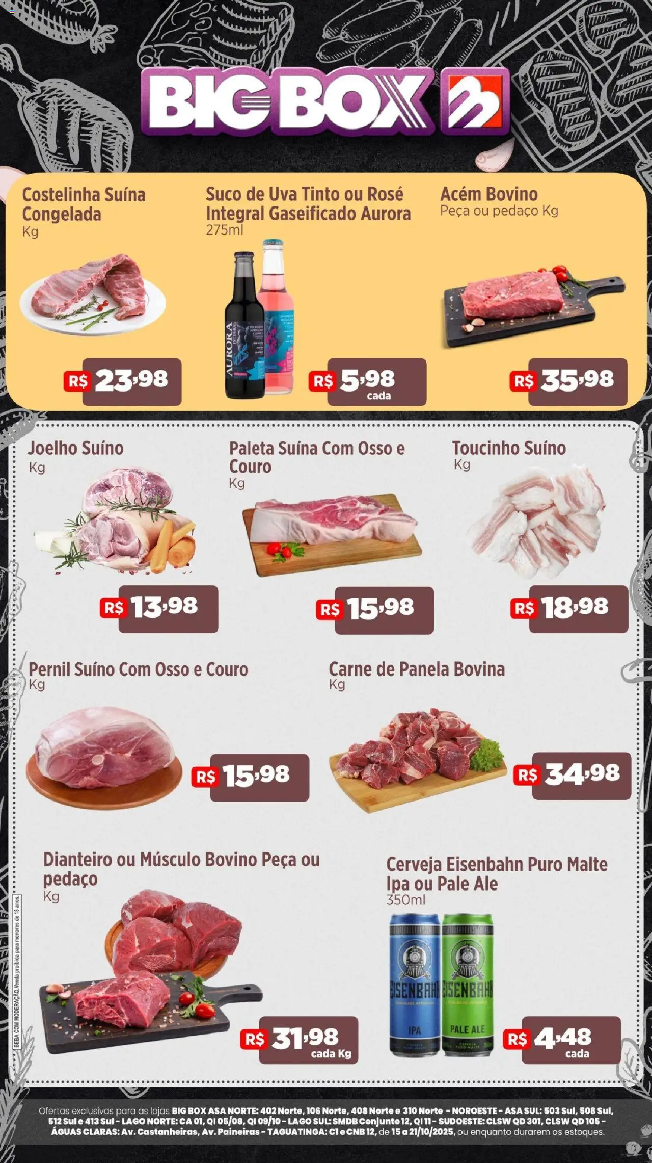 Big Box Folheto - válido de 15.10.2025 | Página: 2 | Produtos: Acém, Suco, Cerveja, Carne