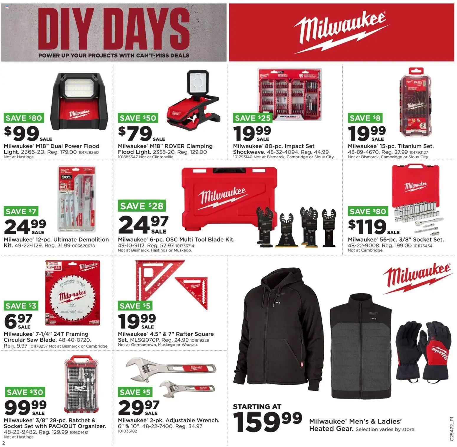 Mills Fleet Farm DIY Days - valid from 20.11.2025 | Page: 2 | Products: Saw, Socket, Ratchet, Circular Saw