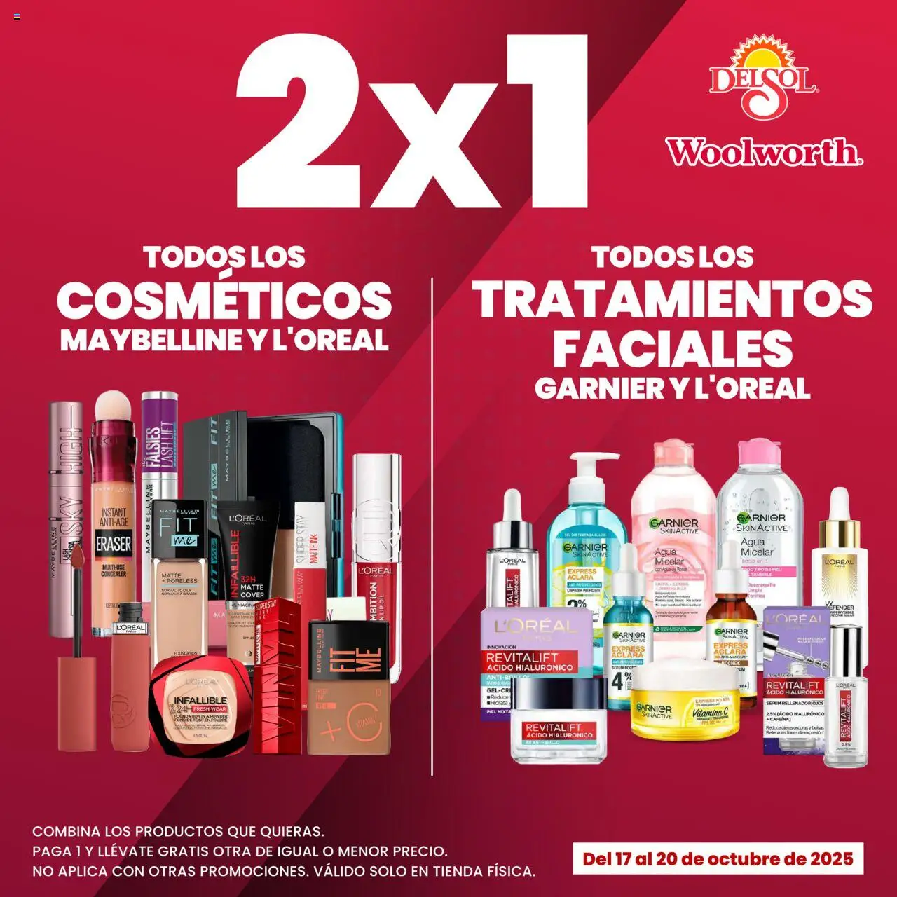Nuevas ofertas de Del Sol y Woolworth válidas en toda la República Mexicana desde el 17.10.2025. ¡Encuentra las mejores ofertas en Del Sol y Woolworth - Catálogo Las mejores promociones y descuentos ! | Página: 1 | Productos: Agua