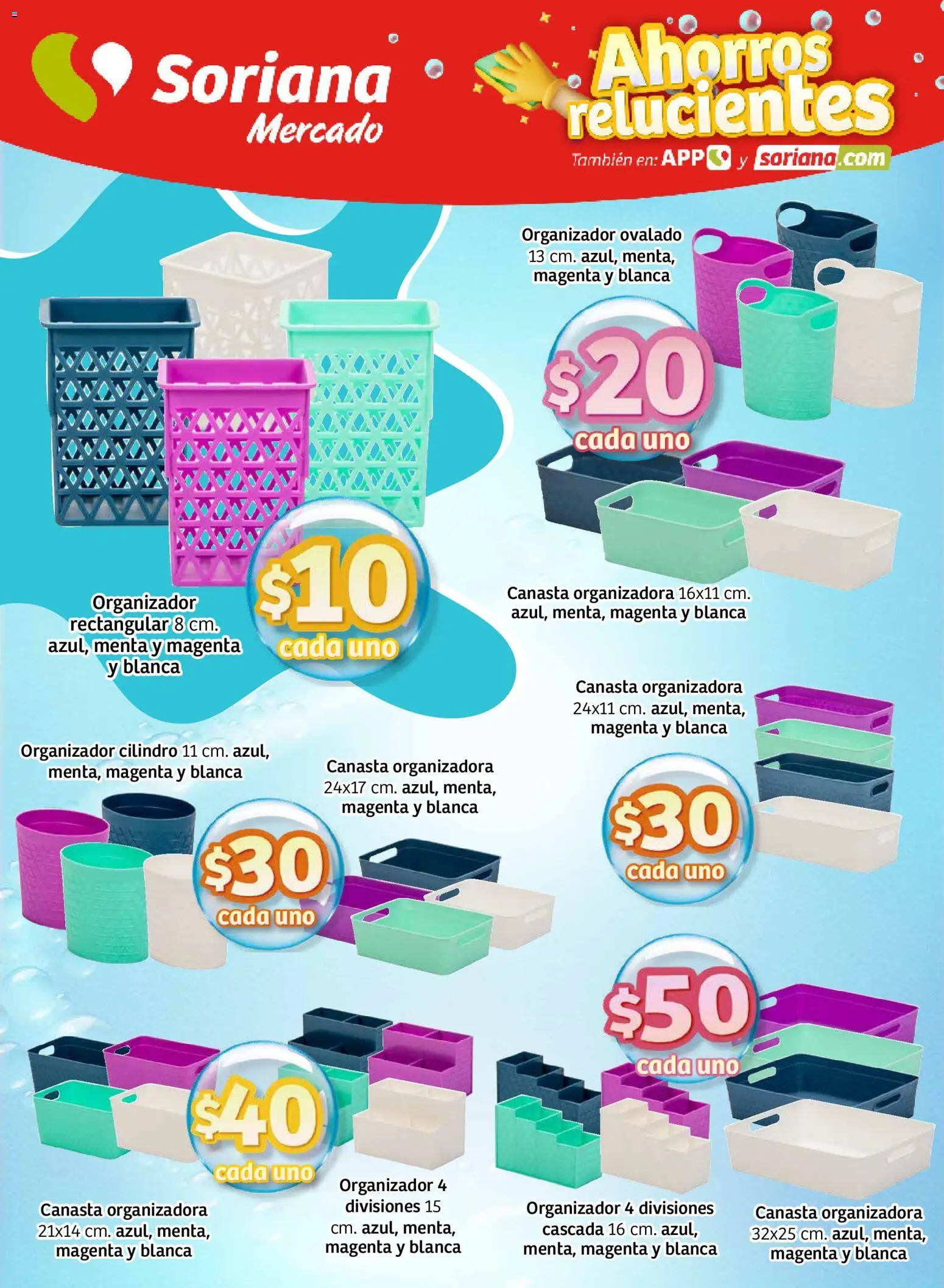Nuevas ofertas de Soriana válidas en toda la República Mexicana desde el 02.01.2026. ¡Encuentra las mejores ofertas en Soriana - Ahorros relucientes Mercado Nacional! | Página: 2 | Productos: Organizador, Canasta