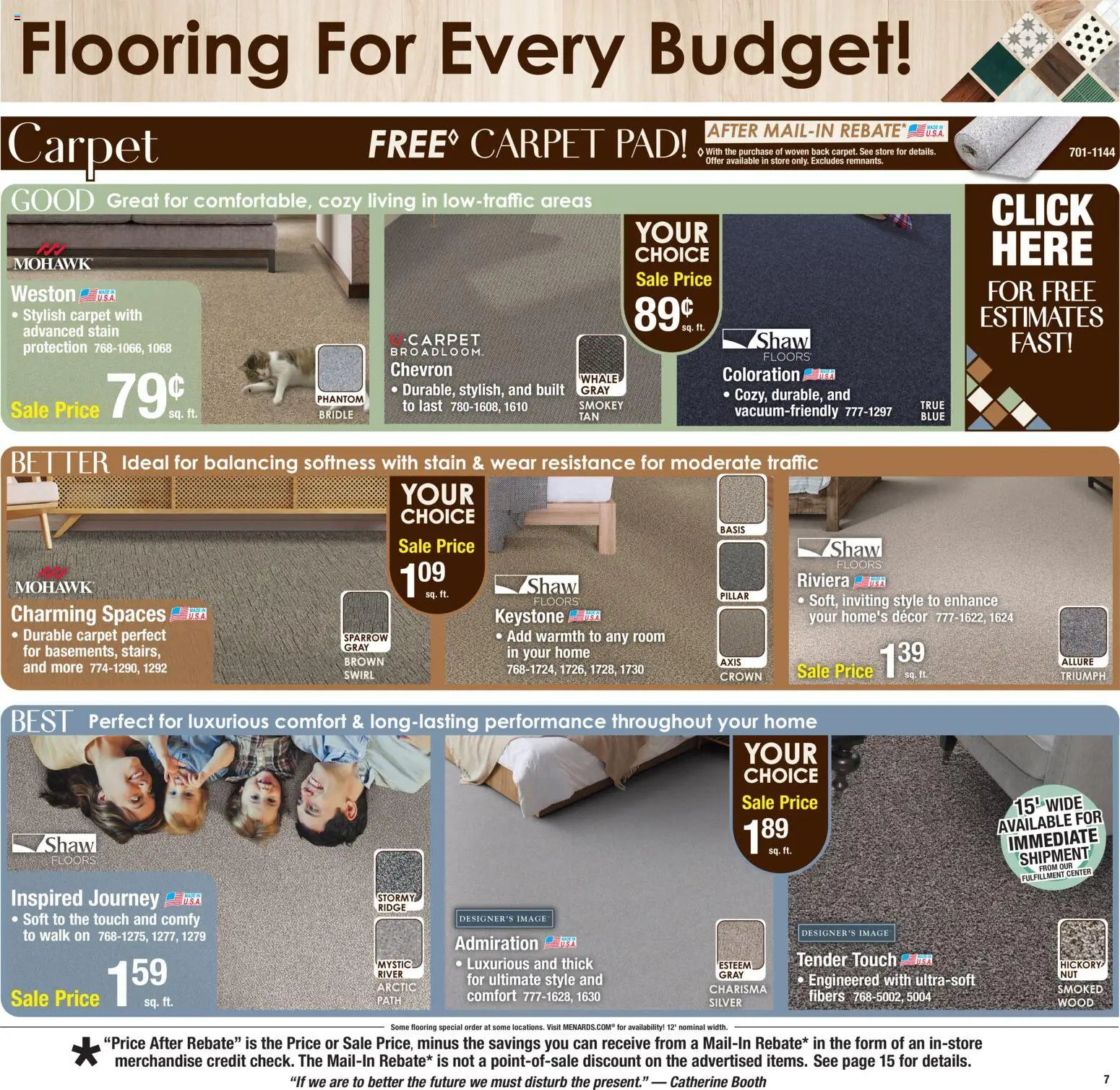 Menards Ad - valid from 25.01.2026 | Page: 10 | Products: Carpet, Ridge