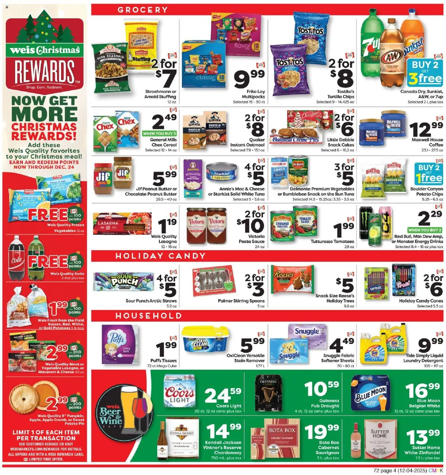 Weis Weekly Circular - WV - valid from 04.12.2025 | Page: 4 | Products: Oil, Bread, Pasta, Chips
