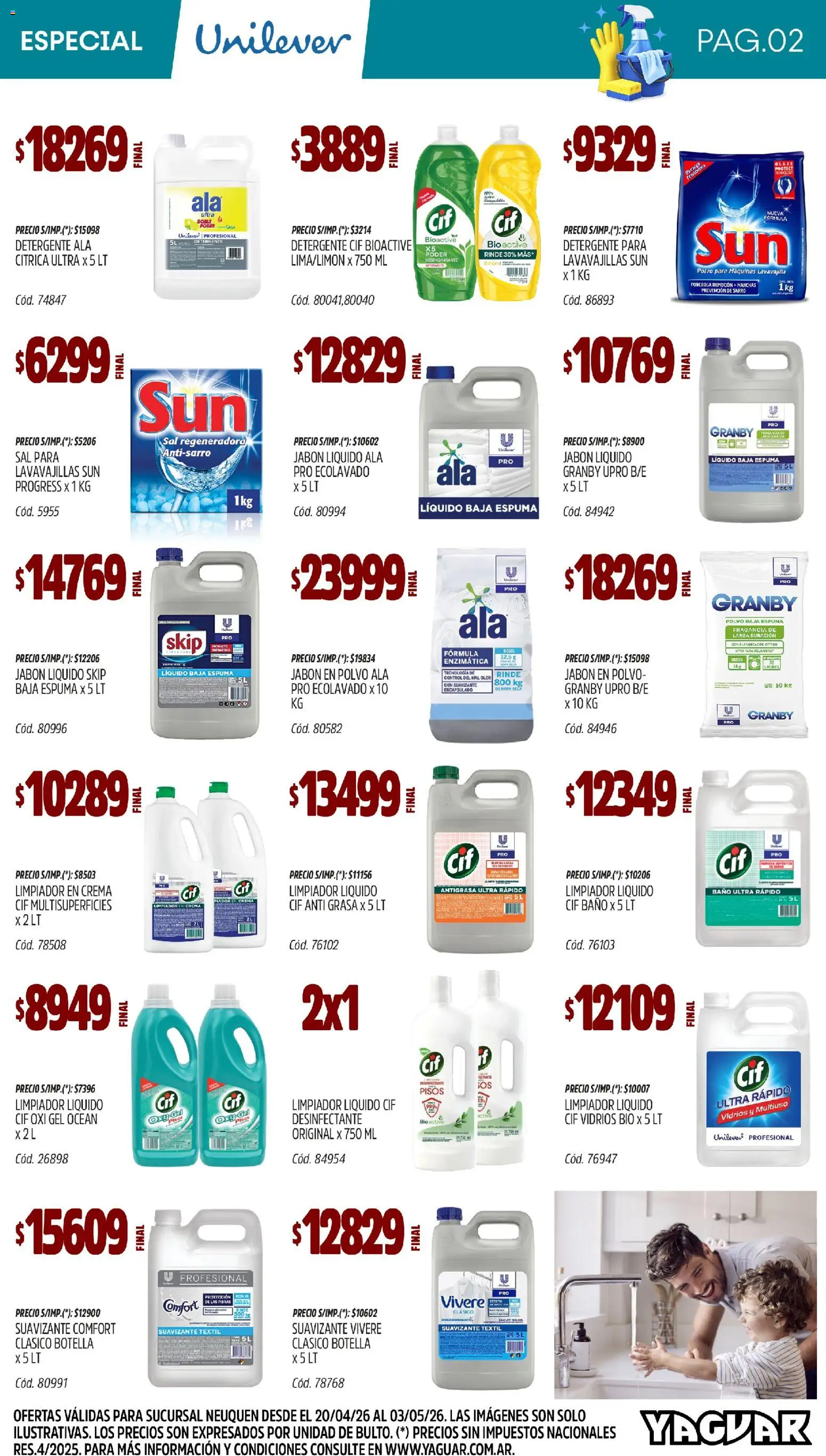 Yaguar - Especial Limpieza Neuquen │ válido desde el 20.04.2026 | Página: 2 | Productos: Botella, Suavizante, Limpiador, Crema