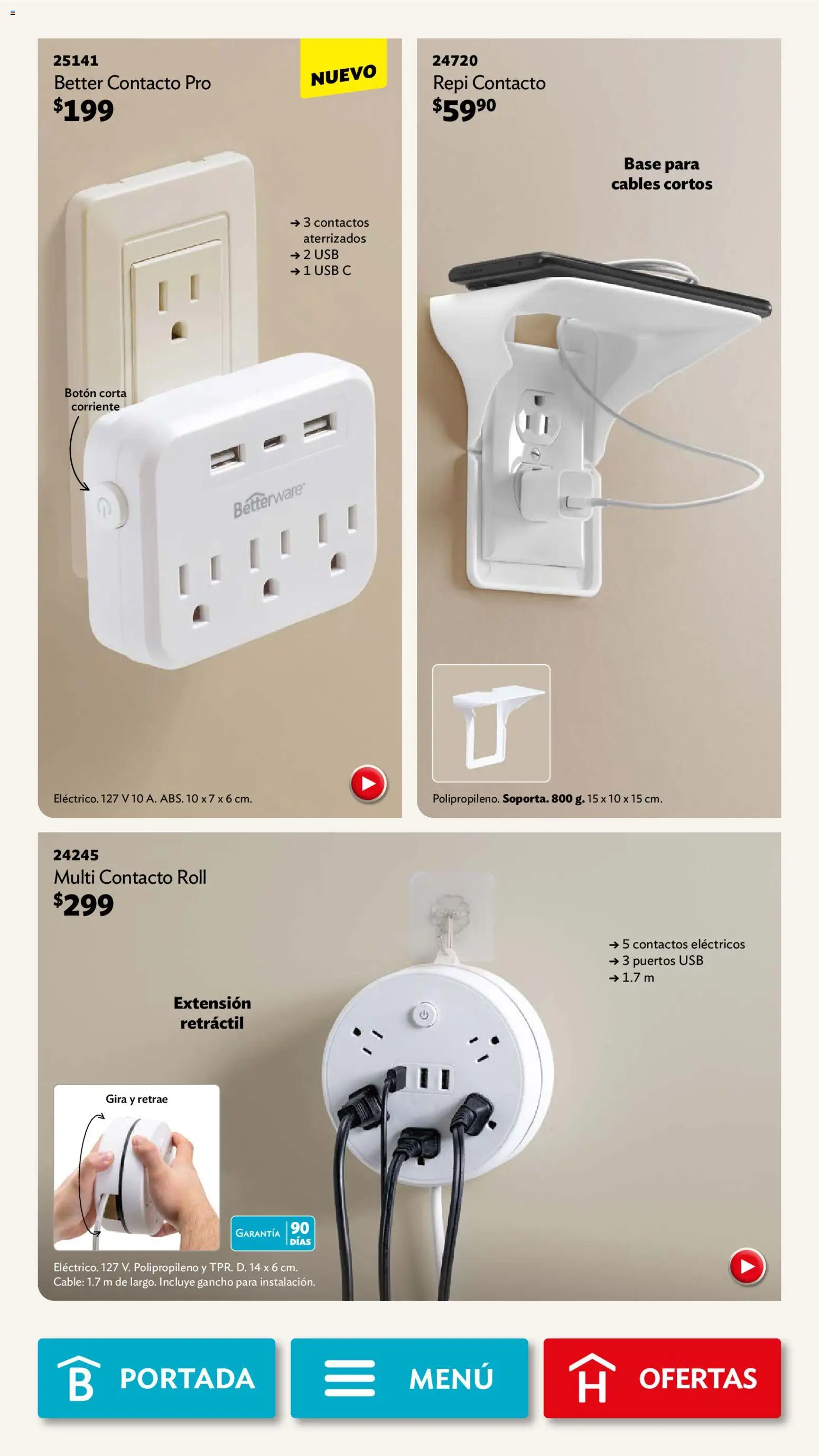 Nuevas ofertas de Betterware válidas en toda la República Mexicana desde el 01.12.2025. ¡Encuentra las mejores ofertas en Betterware campaña 12 2025! | Página: 20 | Productos: Usb, Extensión, Cable