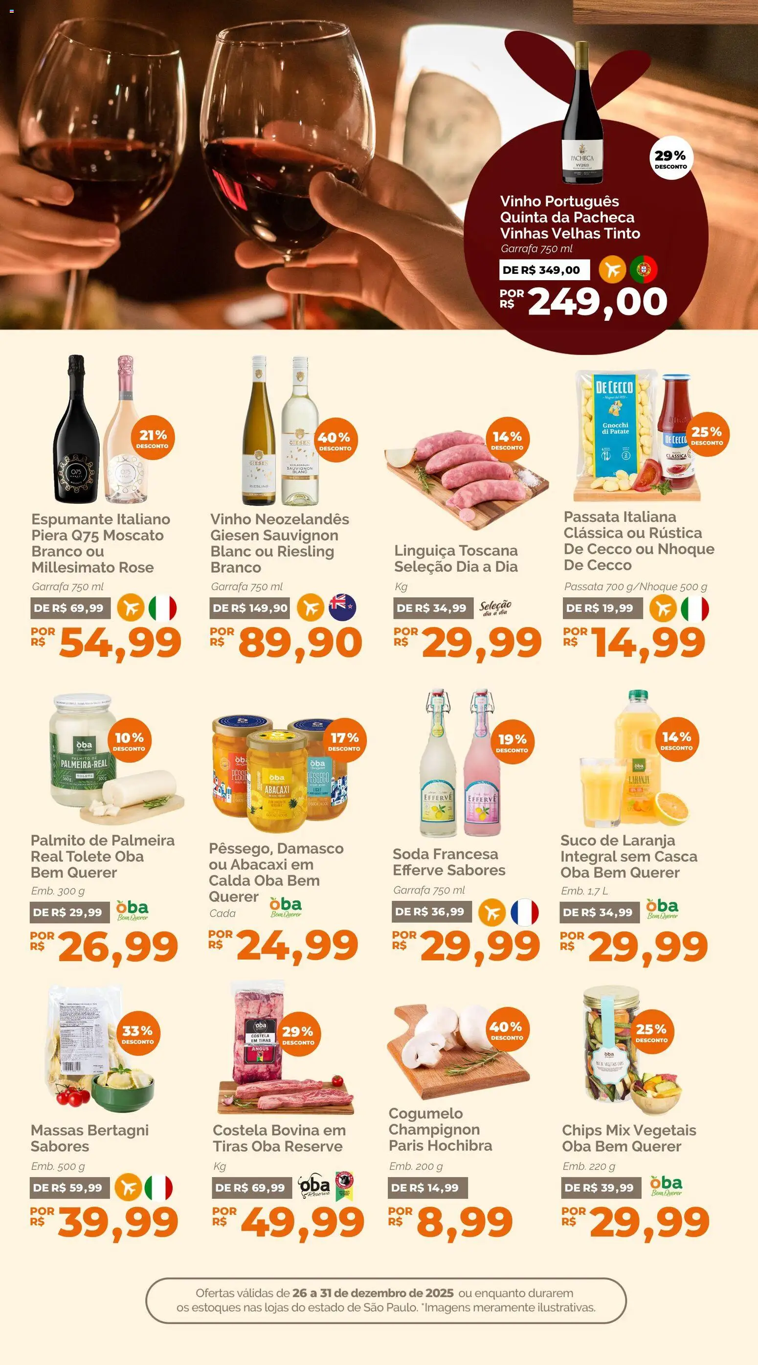 Oba Hortifruti Folheto - válido de 26.12.2025 | Página: 5 | Produtos: Linguiça, Cogumelo, Soda, Champignon