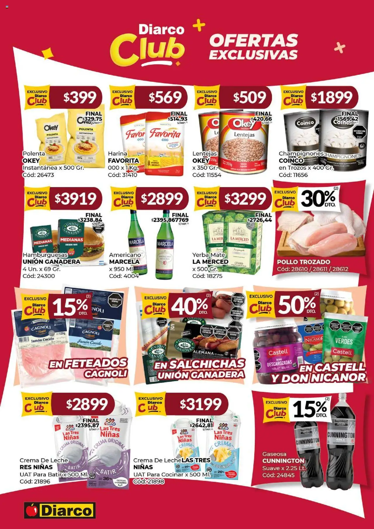 Diarco ofertas │ válido desde el 15.09.2025 | Página: 9 | Productos: Pollo, Lentejas, Crema de leche, Gaseosa