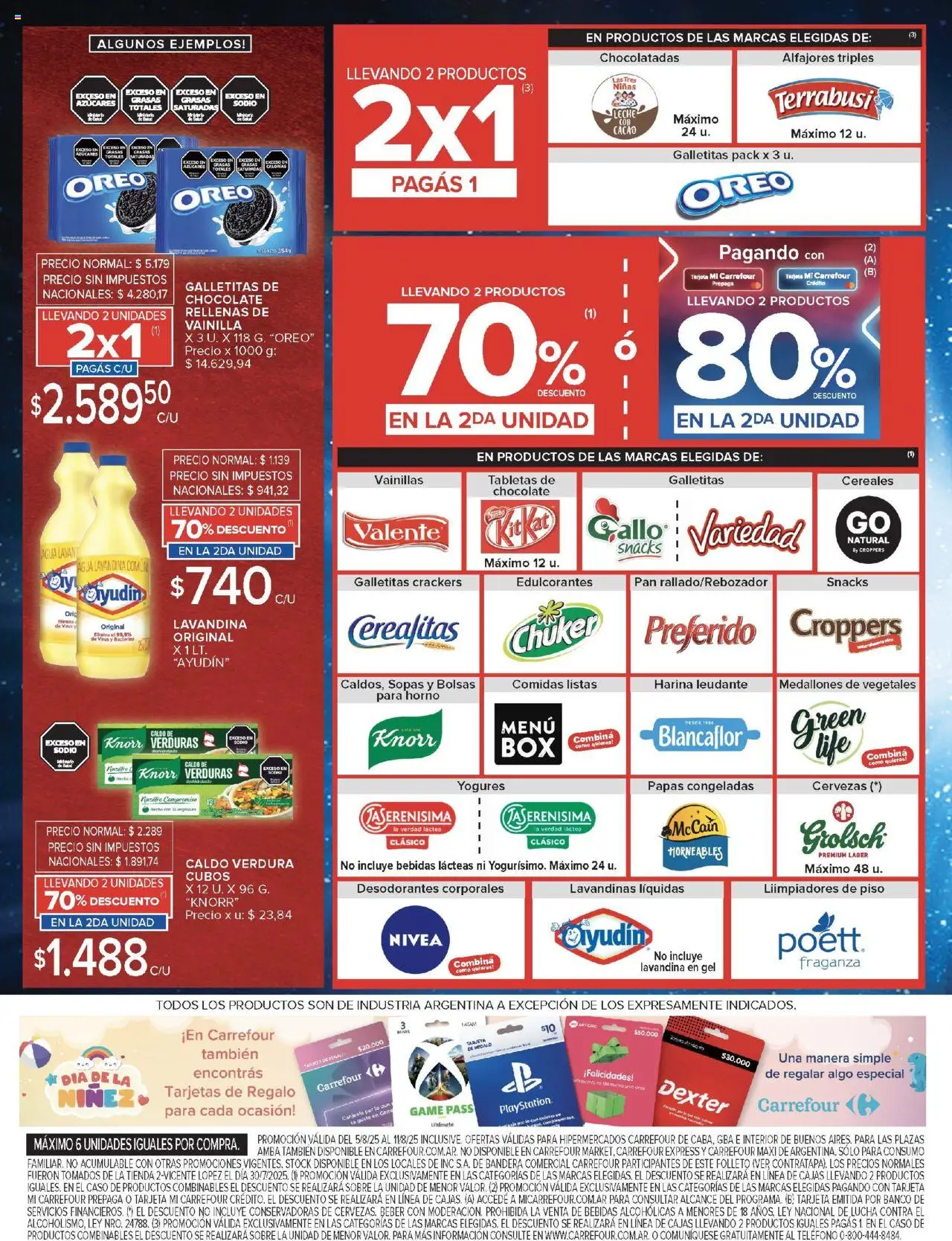 Carrefour ofertas │ válido desde el 05.08.2025 | Página: 2 | Productos: Harina, Leche, Chocolate, Cereales