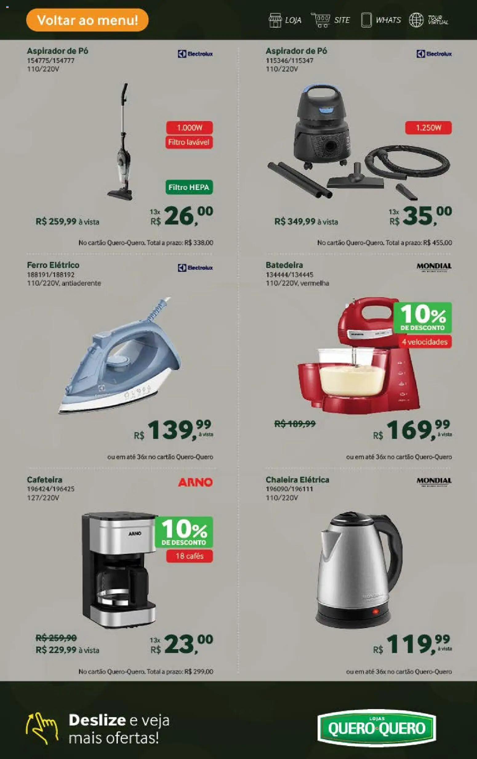 Lojas Quero-Quero Folheto - válido de 04.11.2025 | Página: 16 | Produtos: Chaleira, Chaleira elétrica, Batedeira, Cafeteira