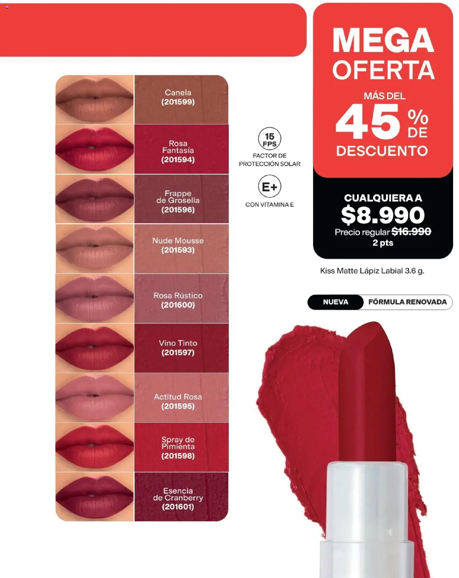 Avon revista - valida desde el 25.03.2026 | Página: 214 | Productos: Pimienta, Brazo de reina, Lápiz labial, Mousse