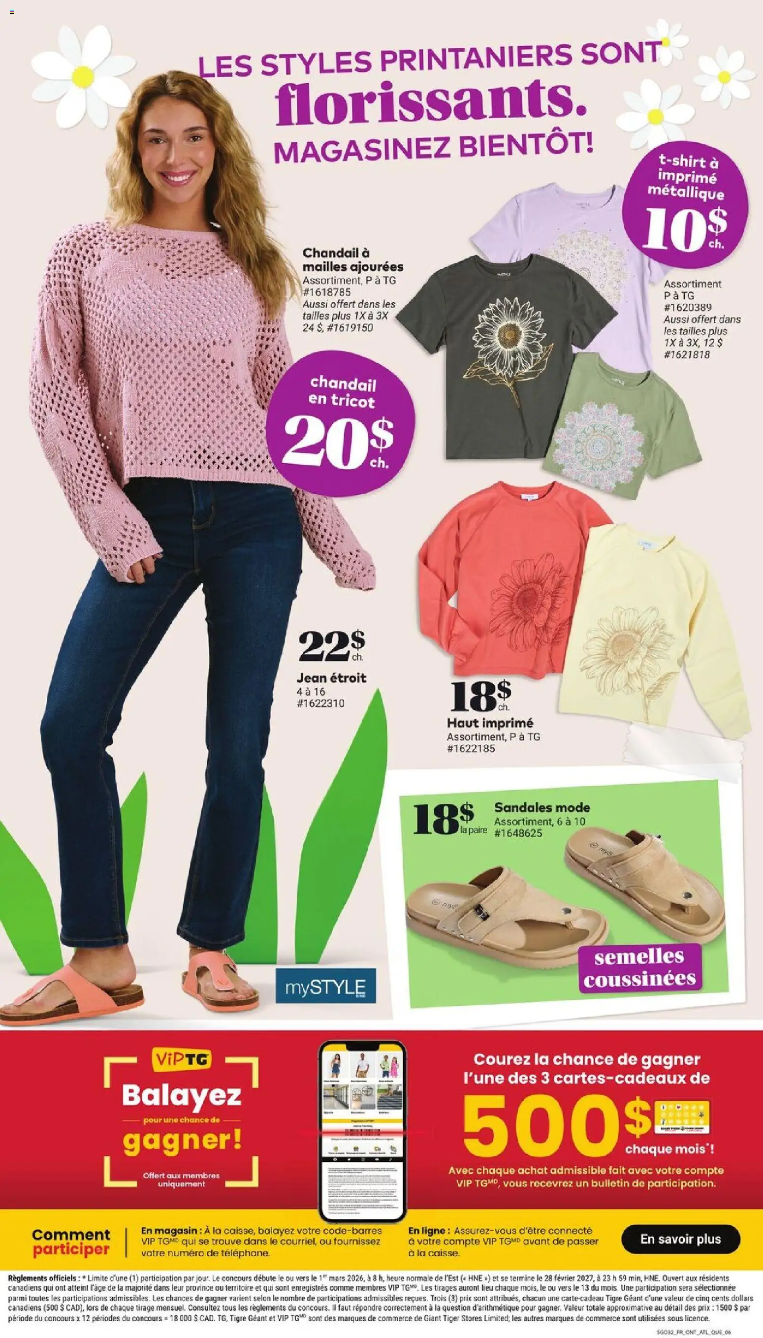 Giant Tiger flyer valid from 11.03.2026 | Page: 8 | Products: Sandals, Jeans, T-shirt, Sweater